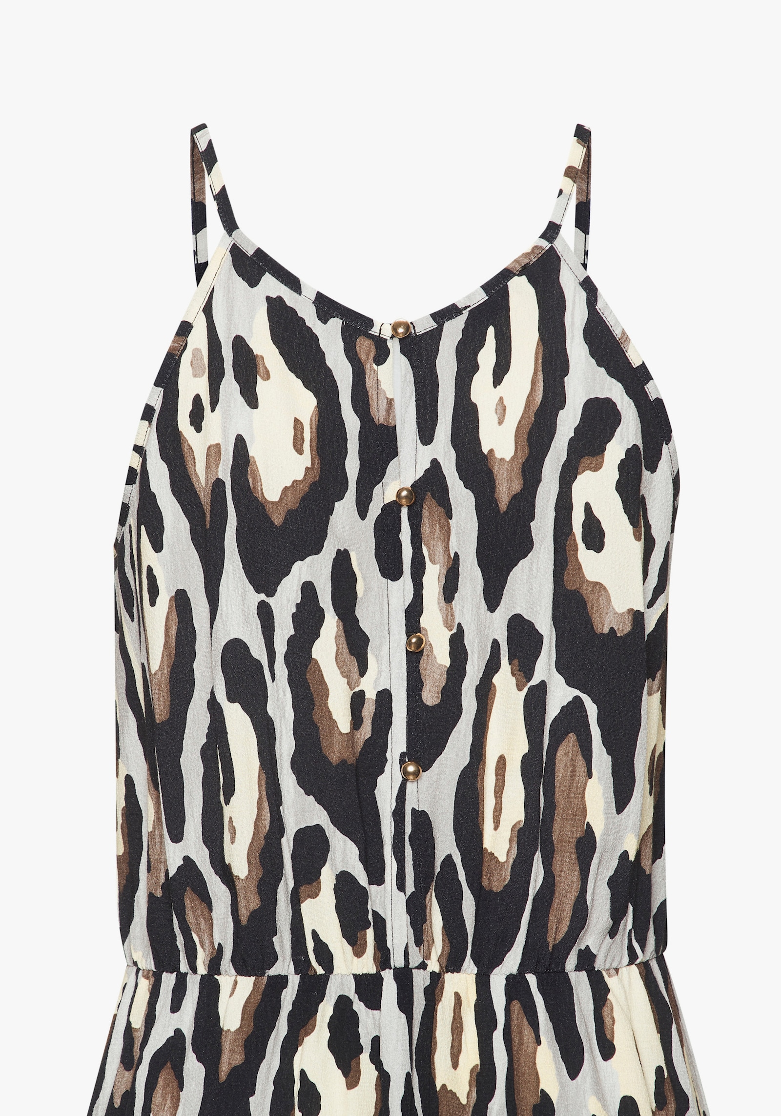 LASCANA Maxikleid - schwarz-grau-gelb bedruckt