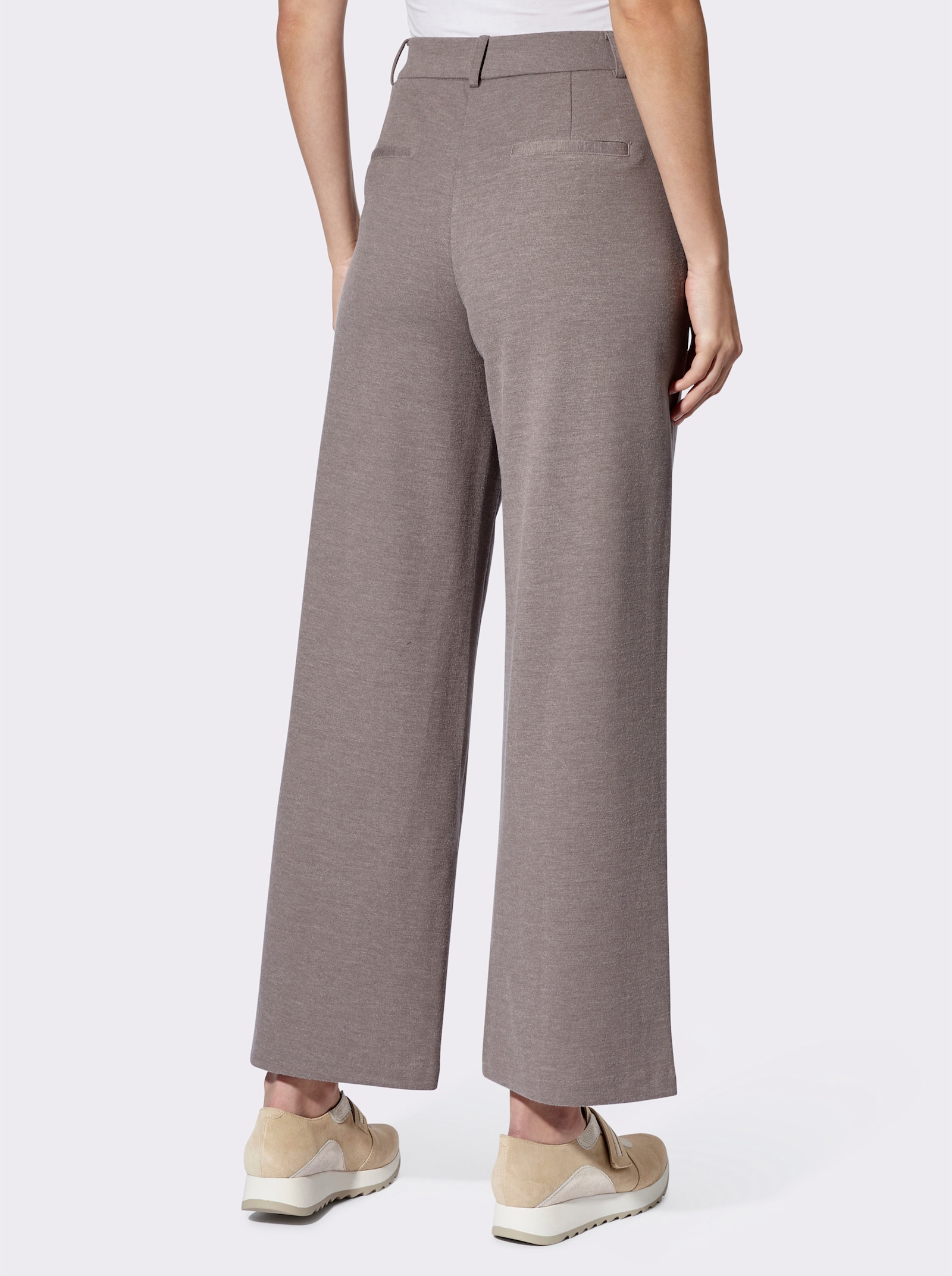 heine Jerseyhose mit rückwärtigem Dehnbund - beige-taupe-meliert