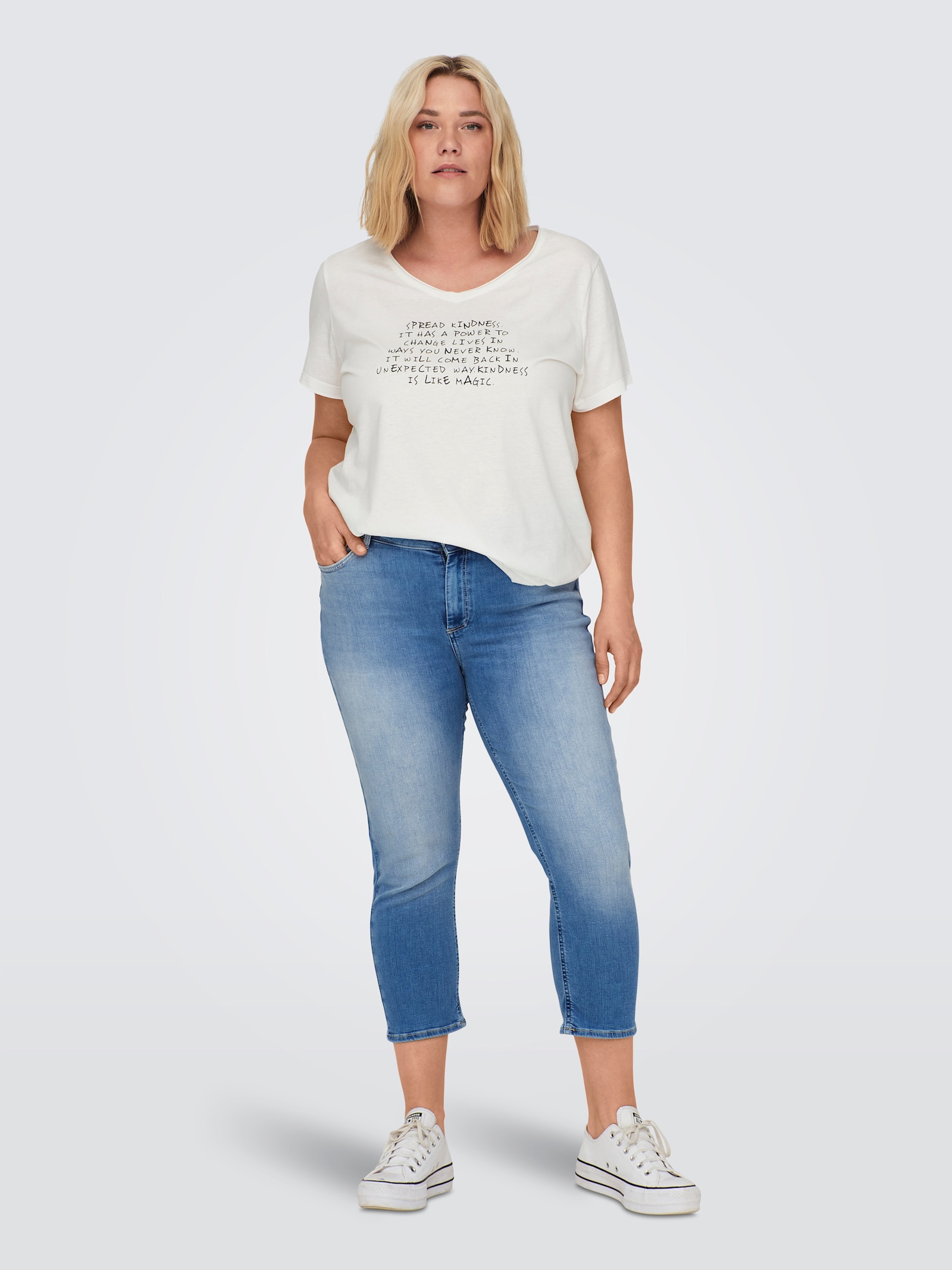 ONLY CARMAKOMA Caprijeans - light medium blue denim