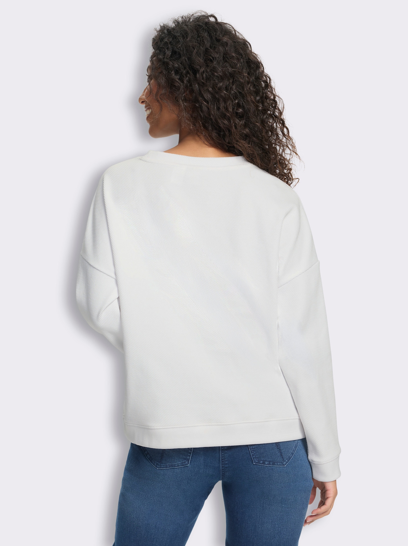 heine Langarmshirt mit Waffelstruktur - ecru