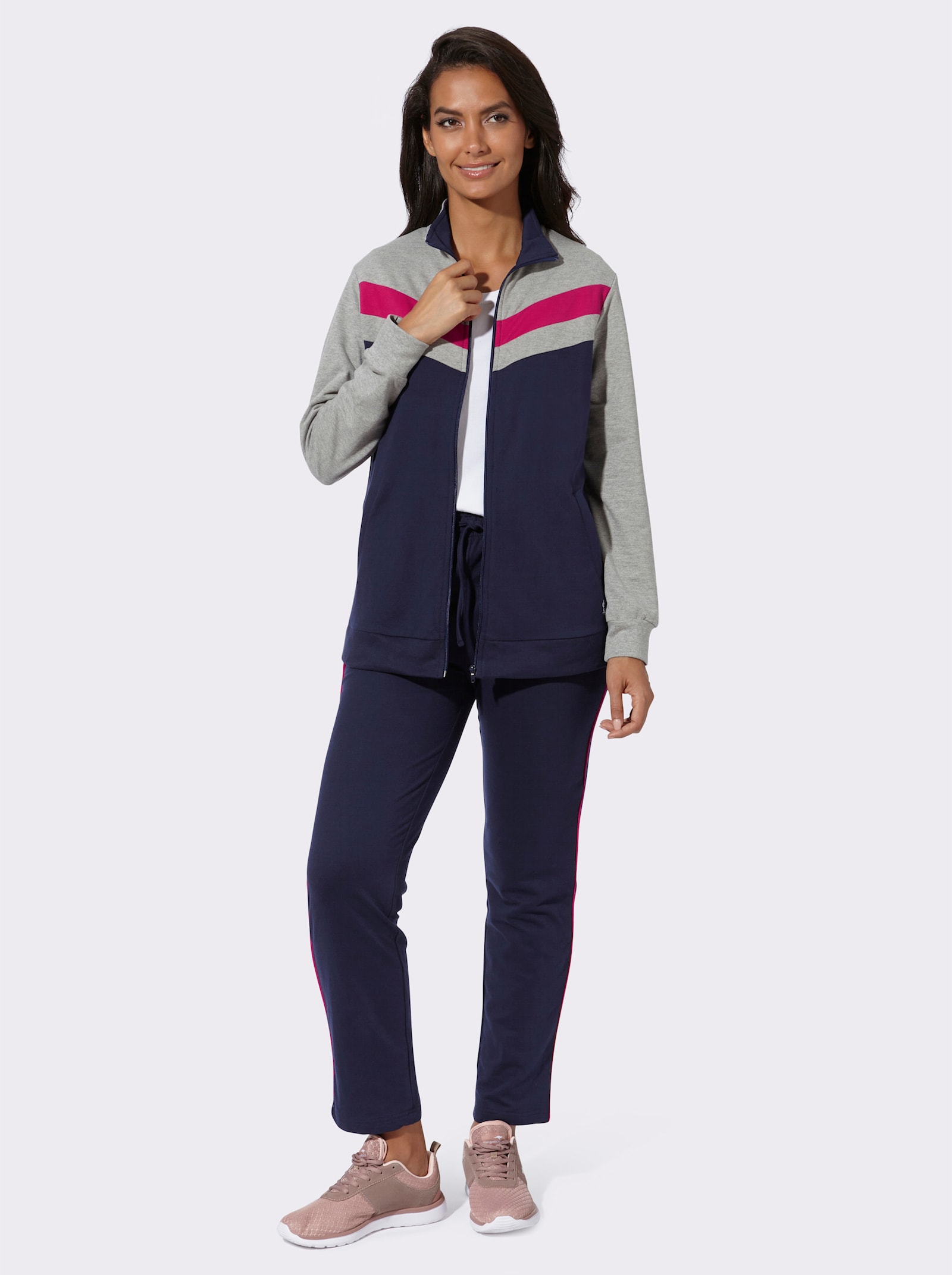 Catamaran Sports Freizeitanzug in formstabiler Sweat-Qualität - marine-pink