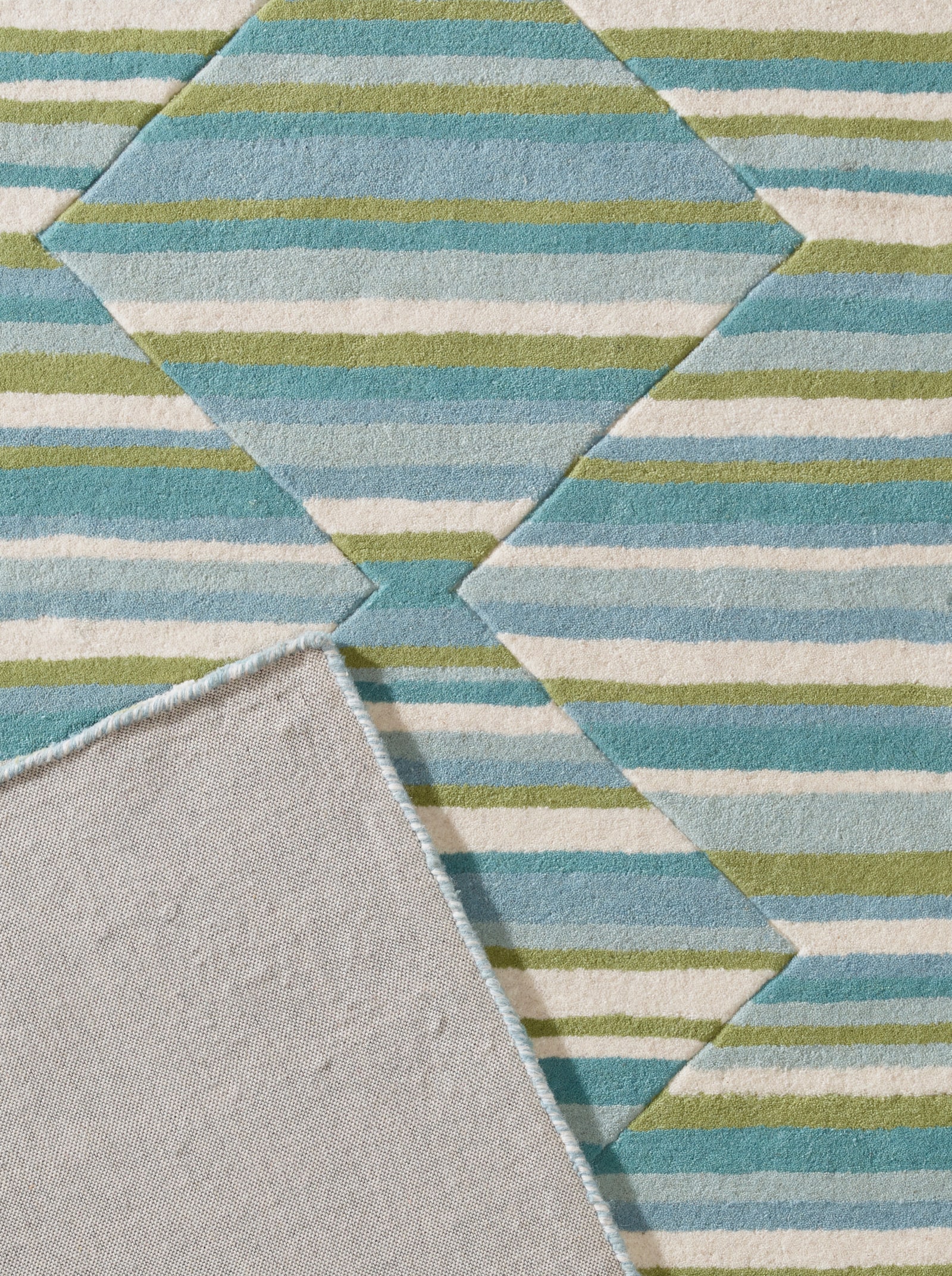 Impressionen Teppich - blau-ecru-grün