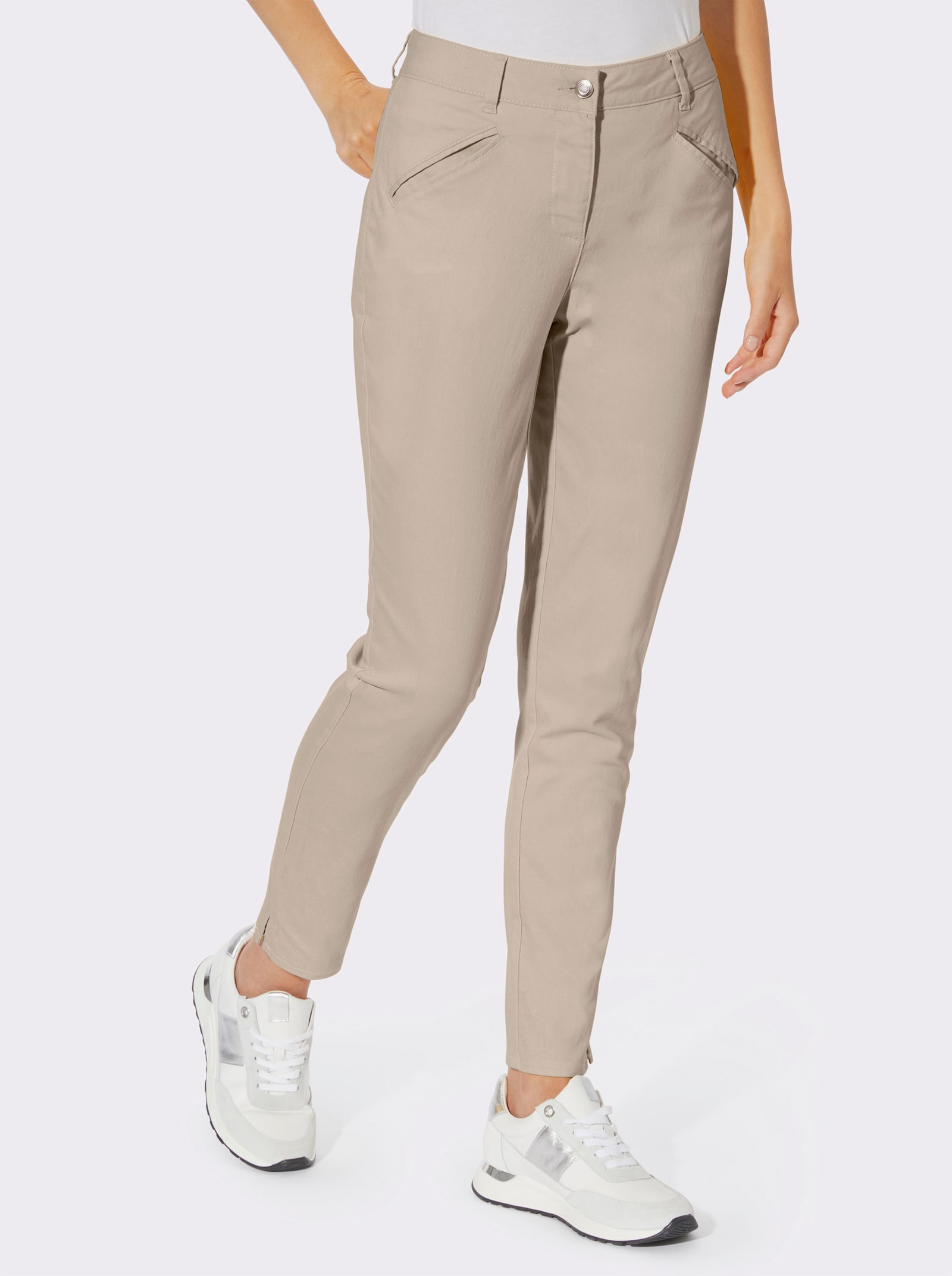 heine Pantalon skinny avec plis repassés - sable