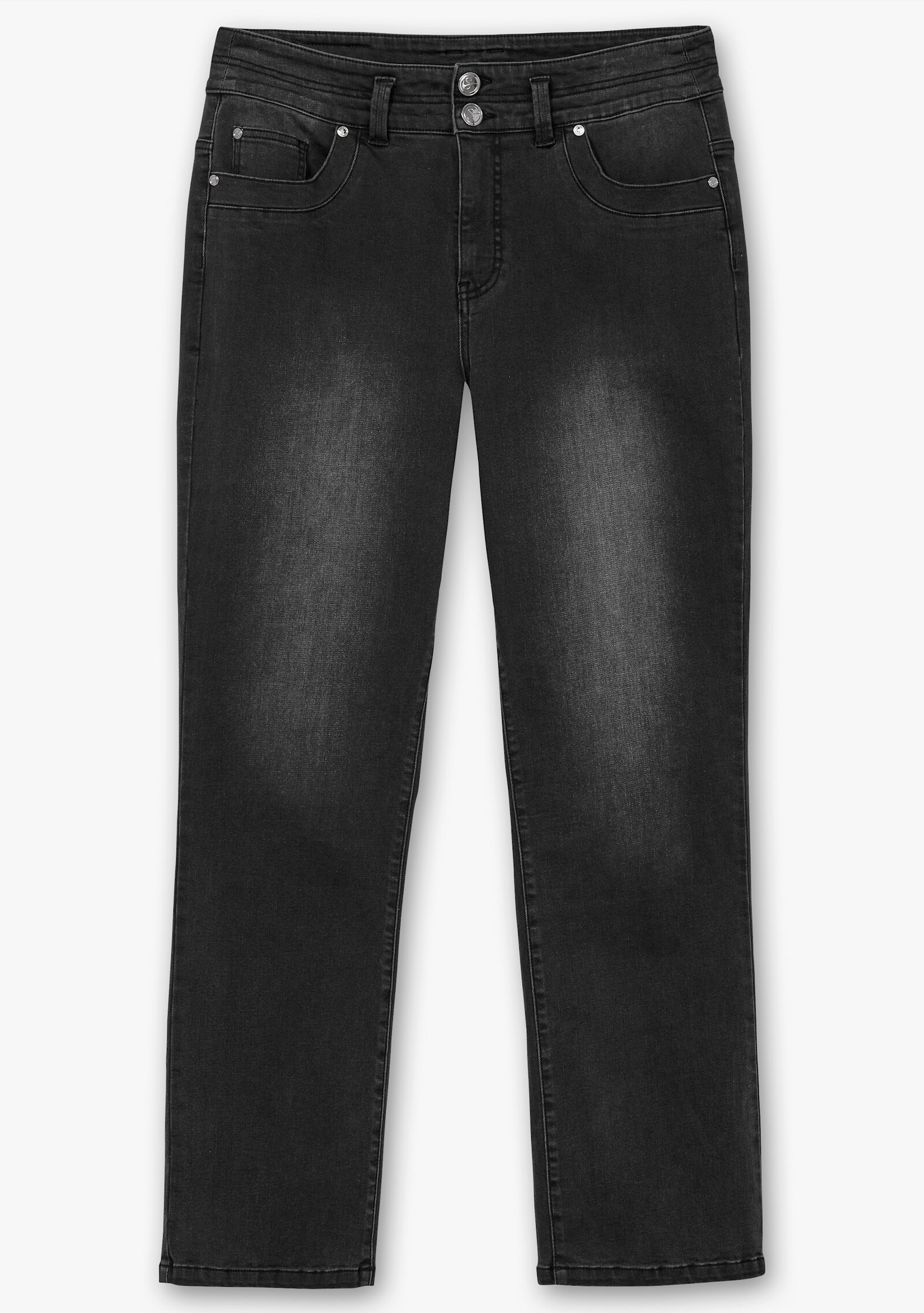 sheego Gerade Jeans für kräftigere Oberschenkel - black denim