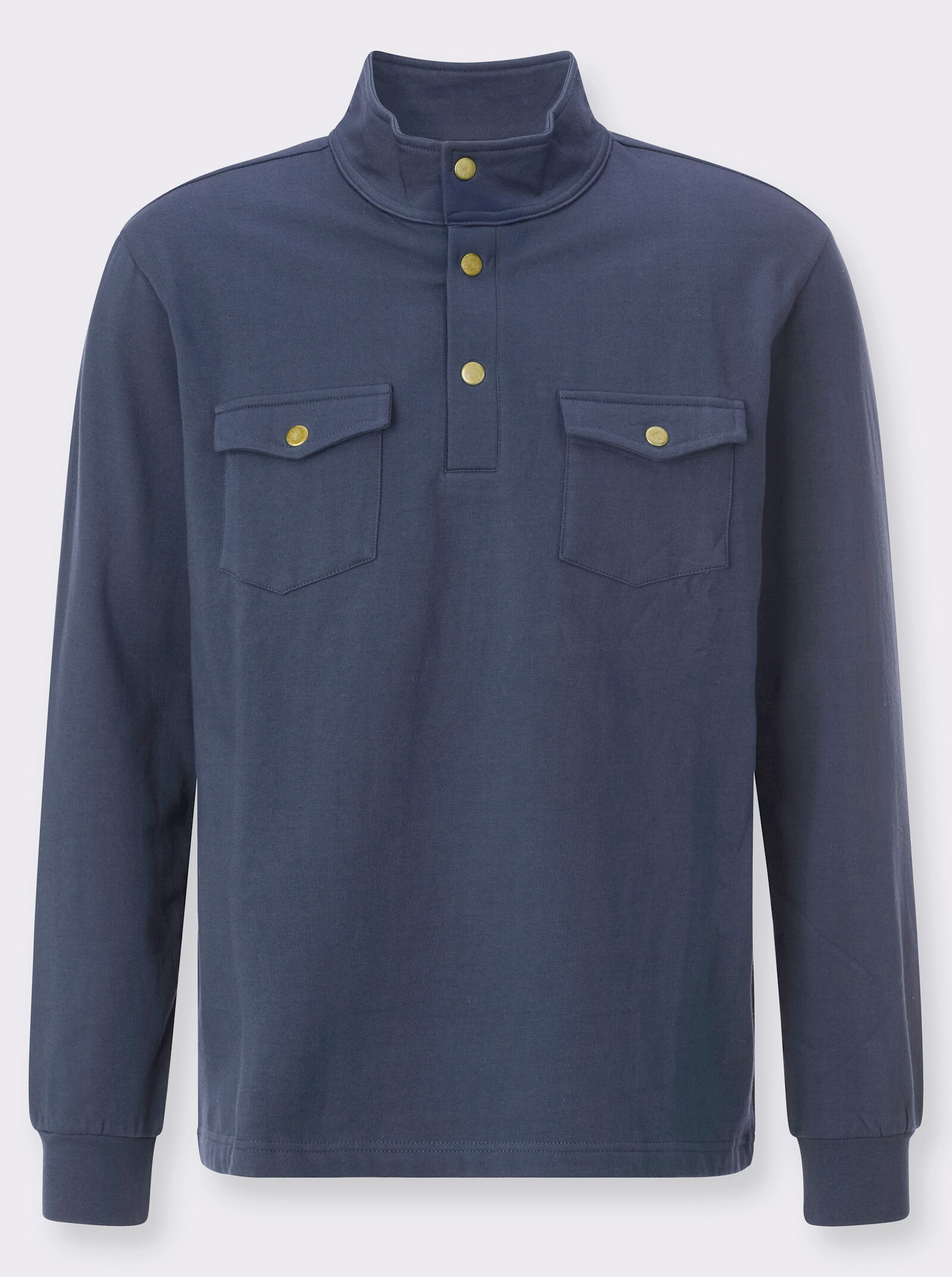 Sweatshirt mit Stehkragen - rauchblau