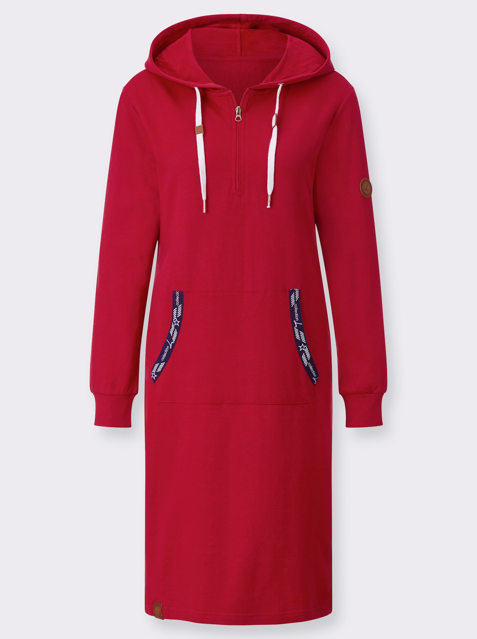 Jerseykleid mit Känguru-Tasche - rot