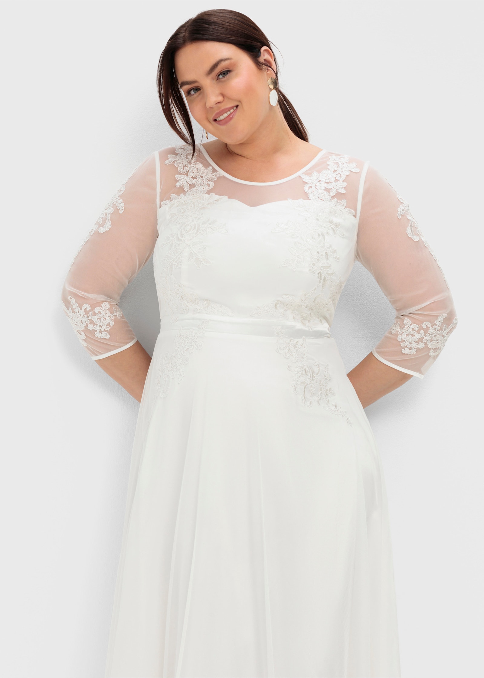 sheego Robe de mariée effet corsage - offwhite