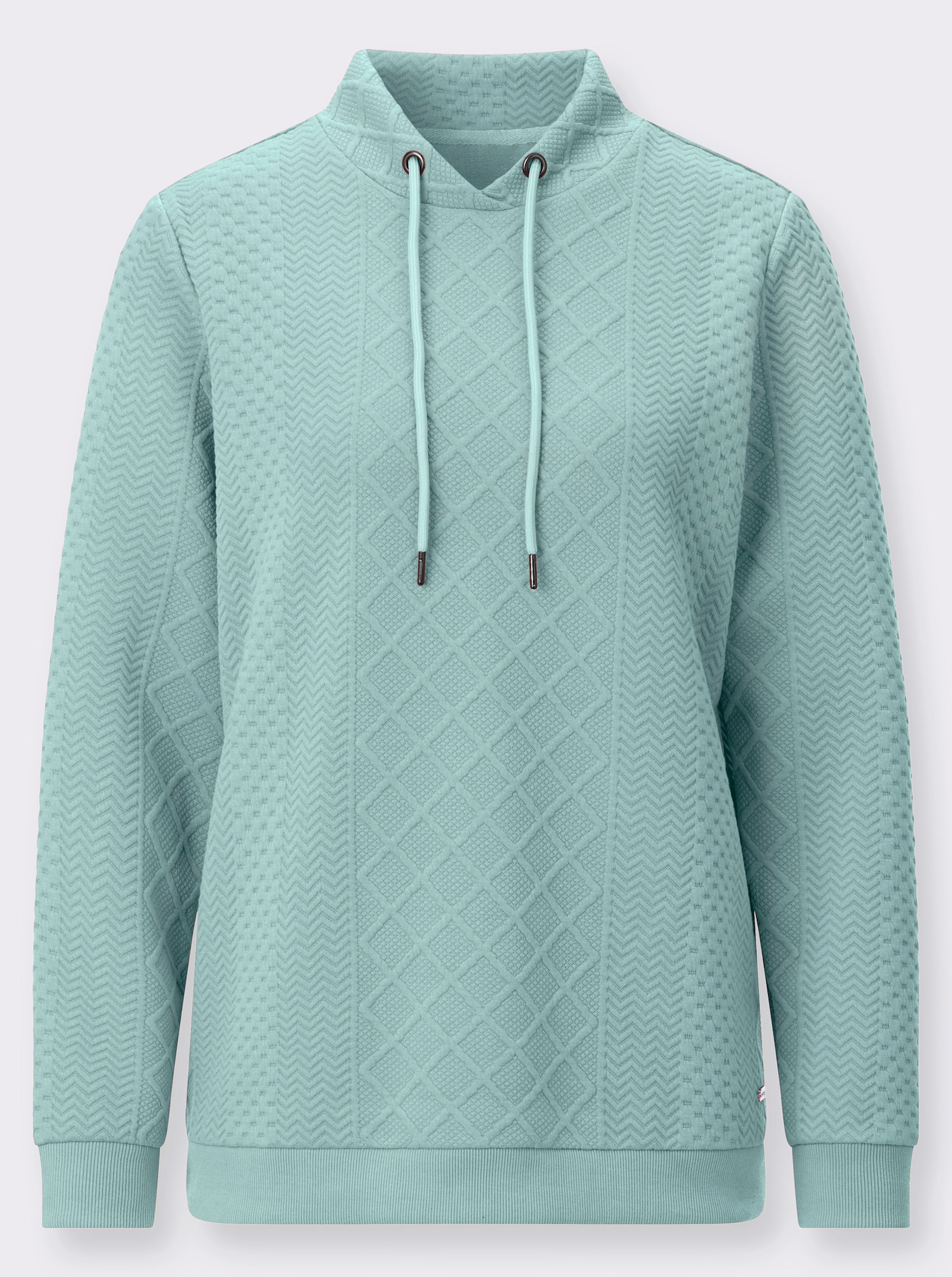 Sweatshirt mit überlappendem Stehkragen - kalkmint