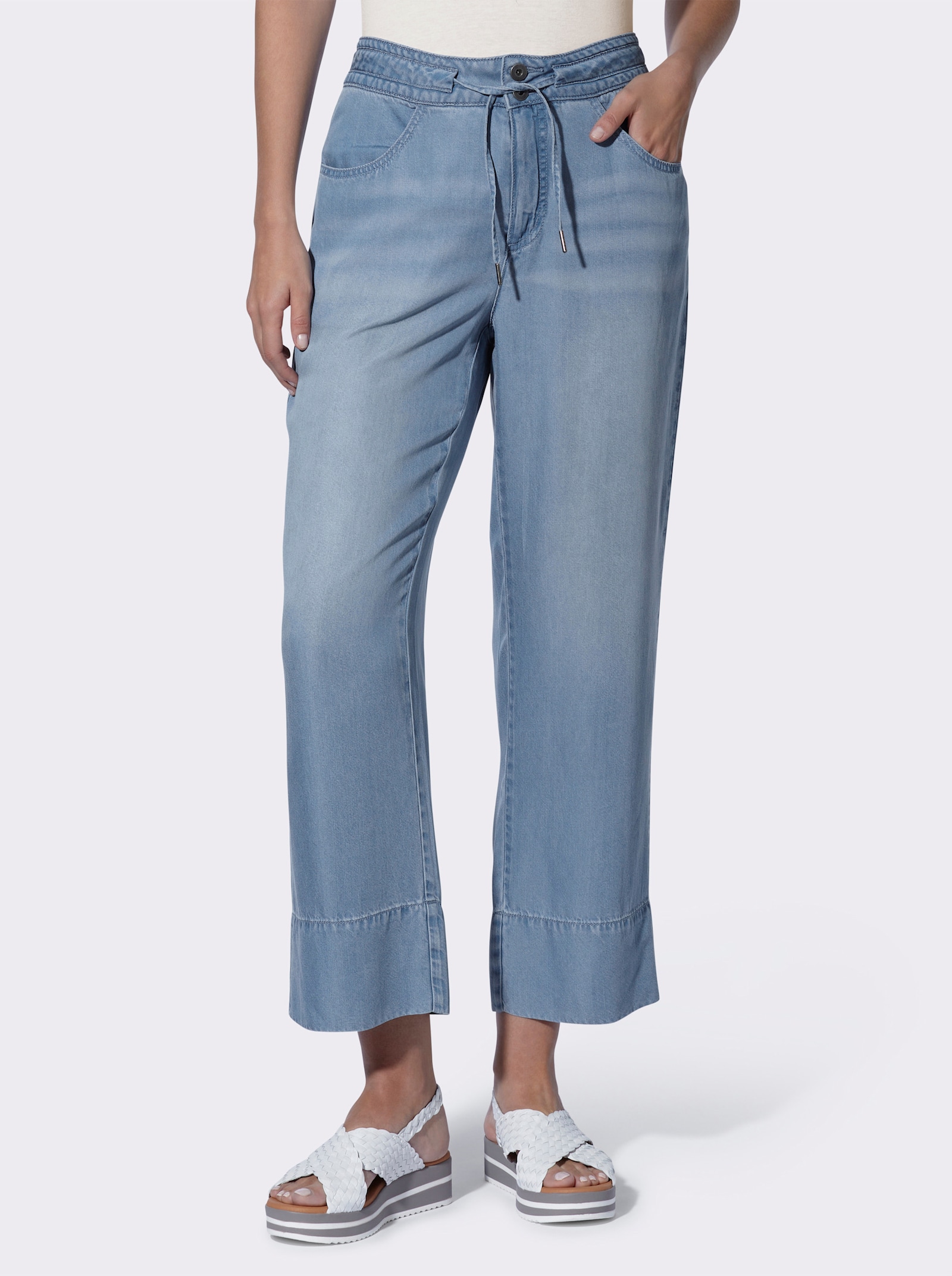 heine Pantalon large - bleu blanchi