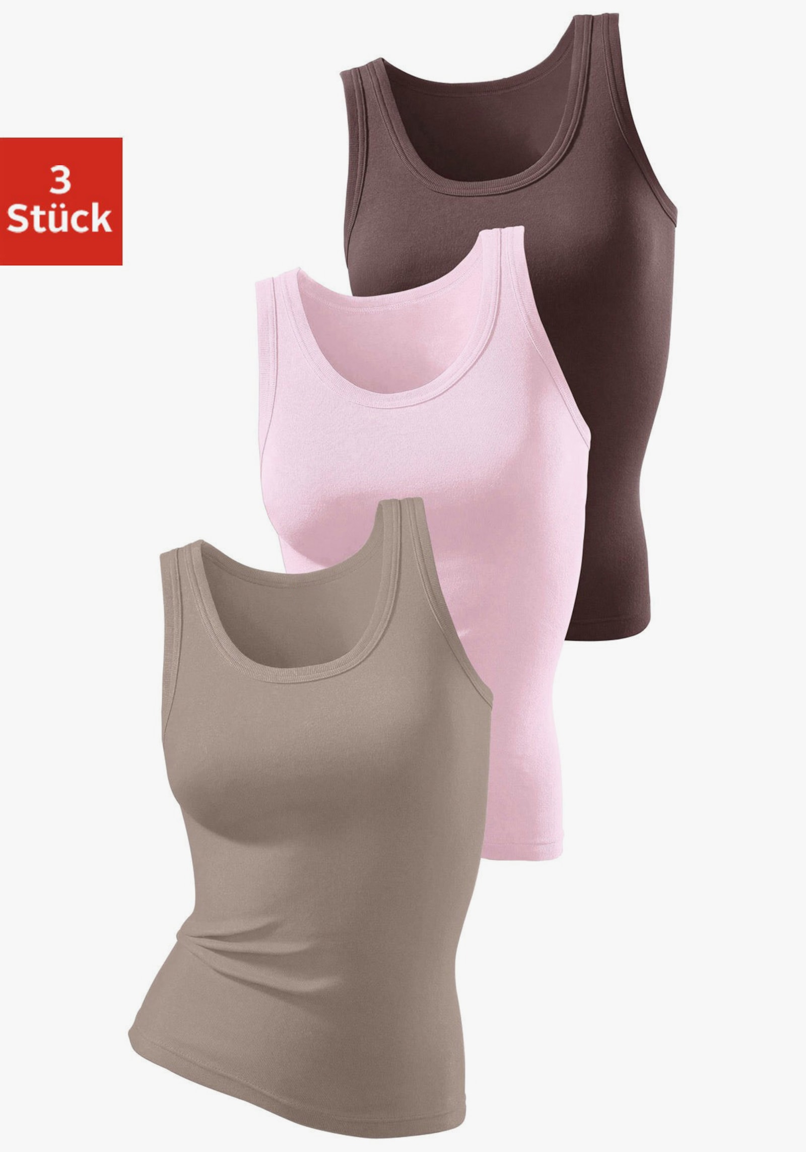 H.I.S Tanktop - braun, rosa, taupe