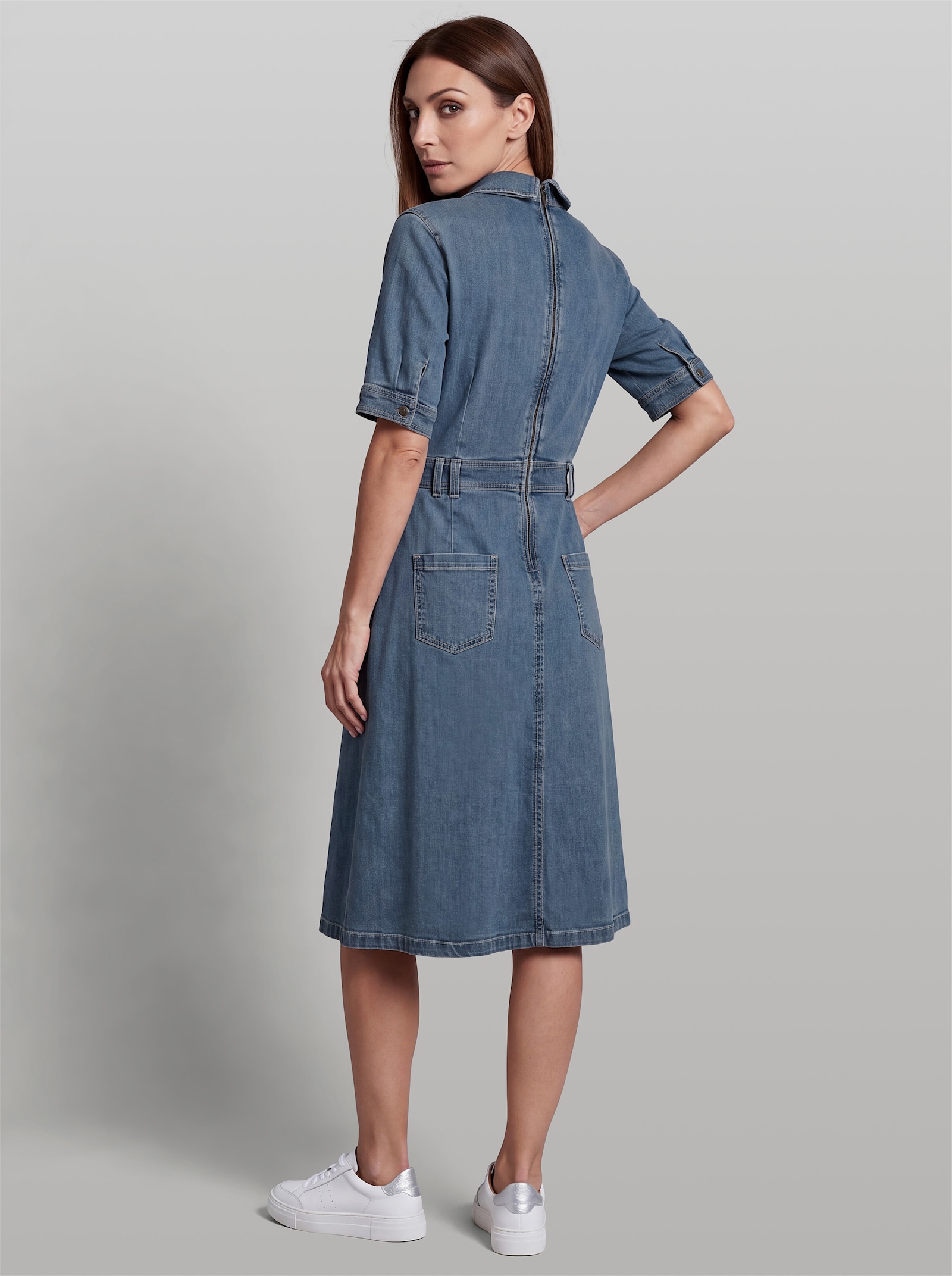heine Hemdblusenkleid mit Kellerfalte - blue-bleached