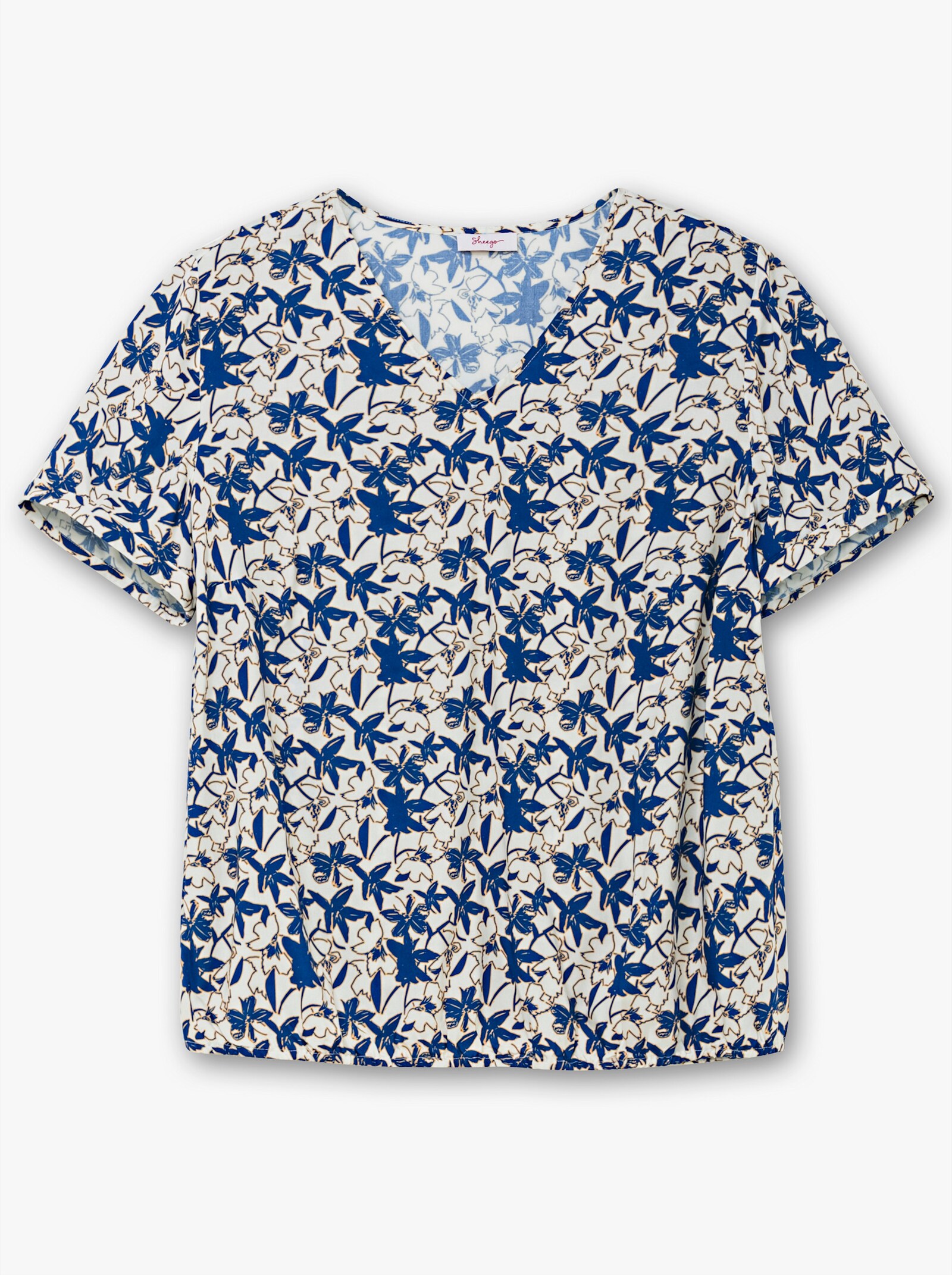 sheego Tunika mit Gummizugbund - champagner-gemustert