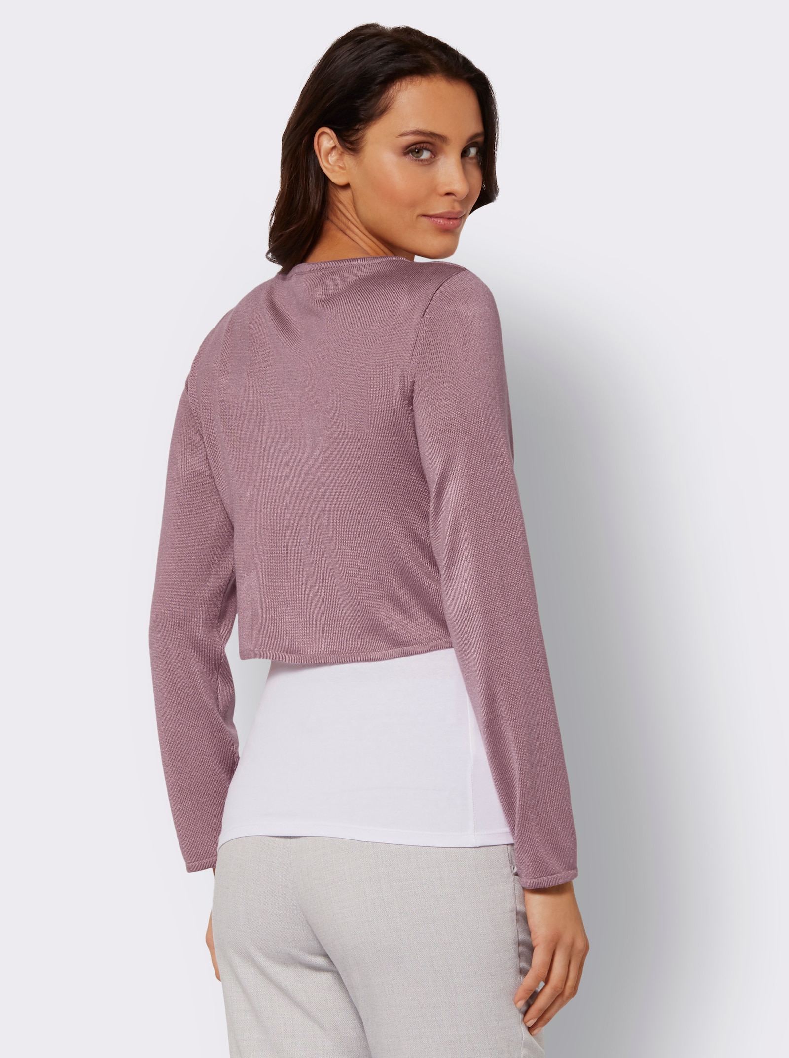 Bolero mit Chiffon-Volants - mauve