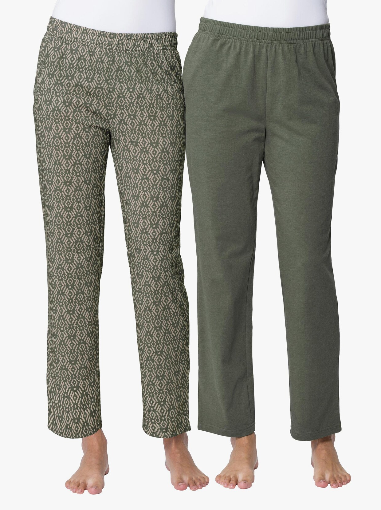 Vrijetijdsbroek - kaki + kaki bedrukt