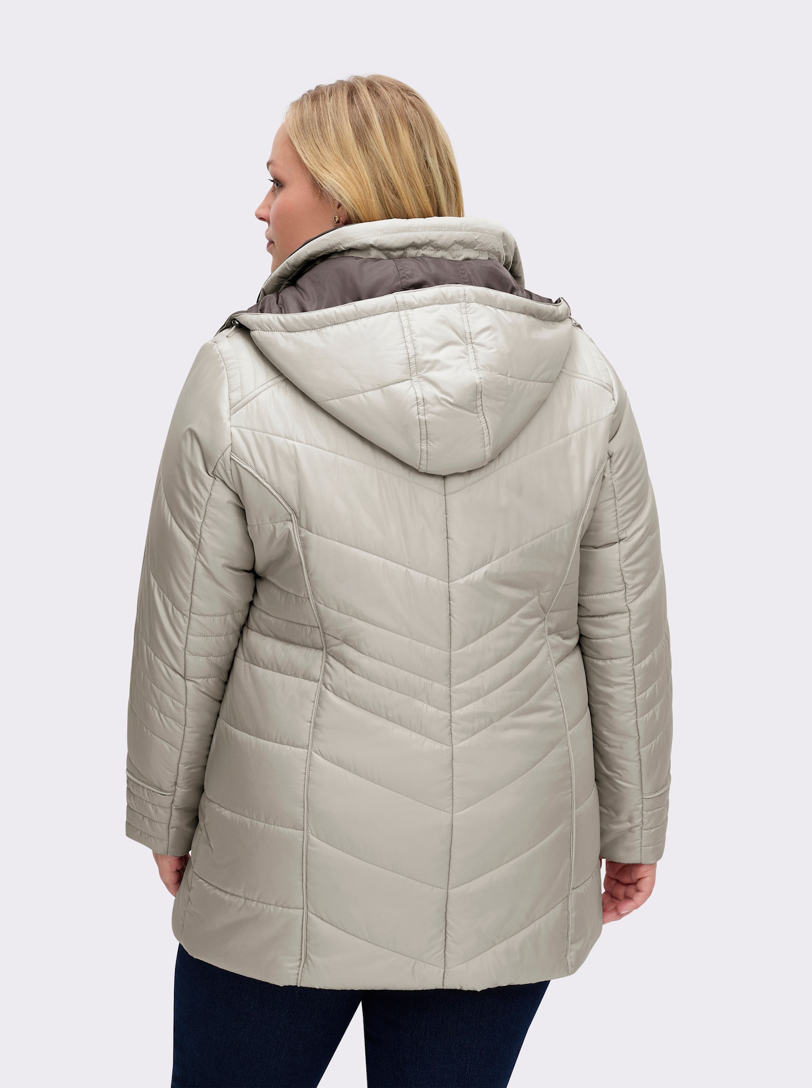Steppjacke in Microfaser-Qualität, pflegeleicht - ecru