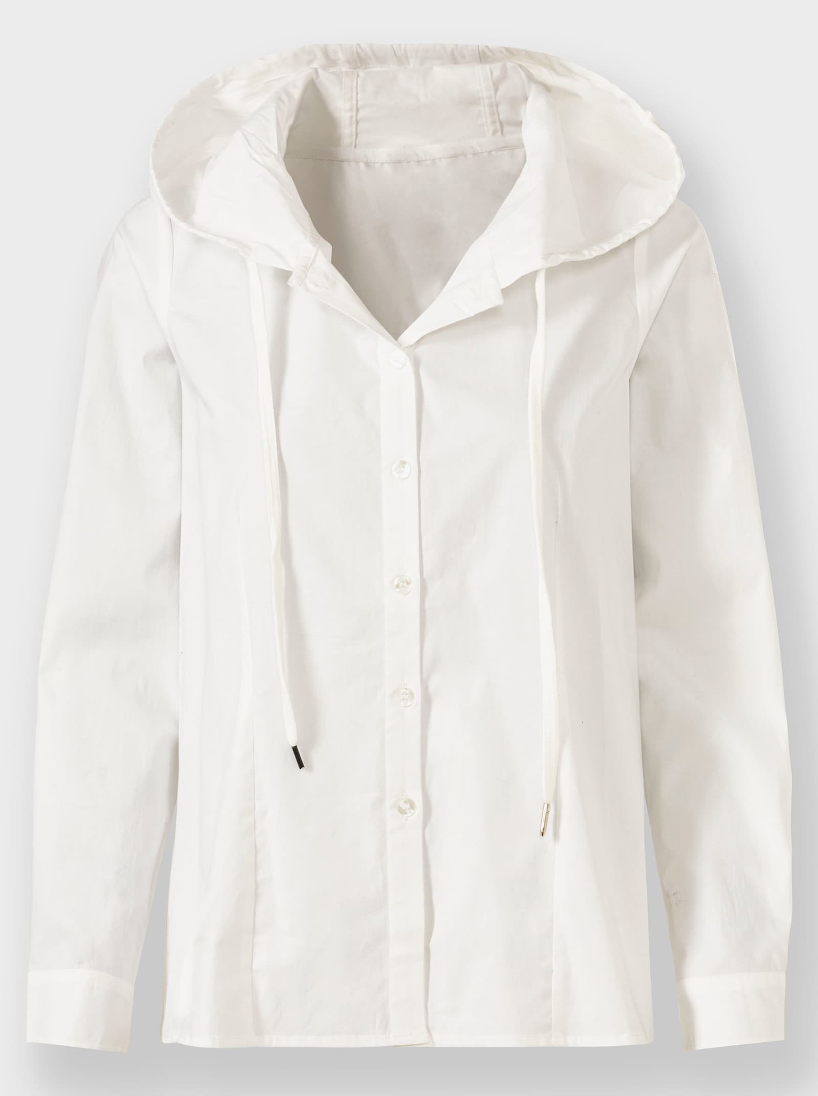 heine Langarm-Bluse mit Kapuze - weiß