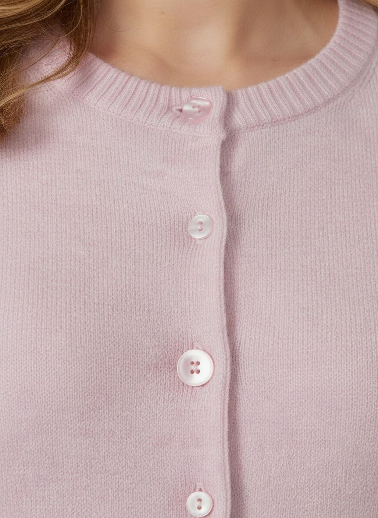 Feinstrickjacke mit Kaschmir - rosé-meliert