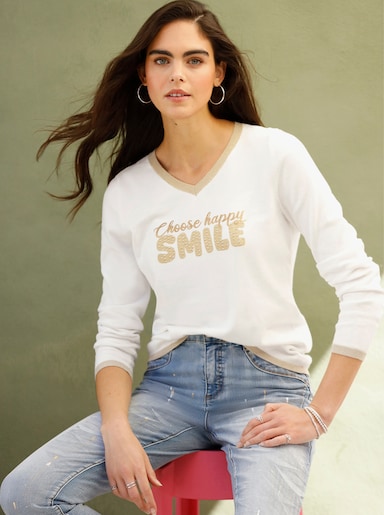 heine Pullover mit Glanzdetails - ecru