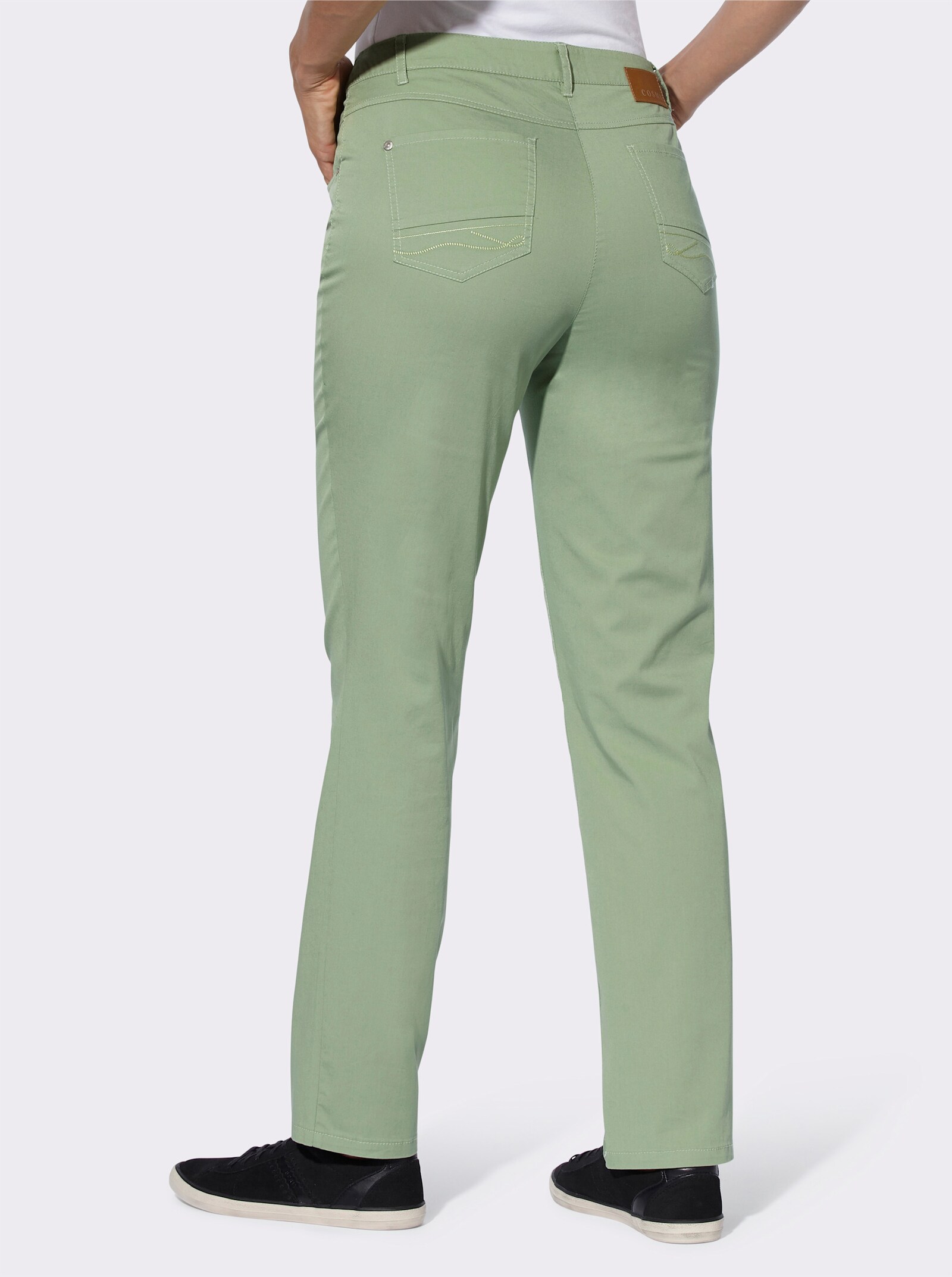 Cosma Broek met versierde ceintuurlussen - eucalyptus