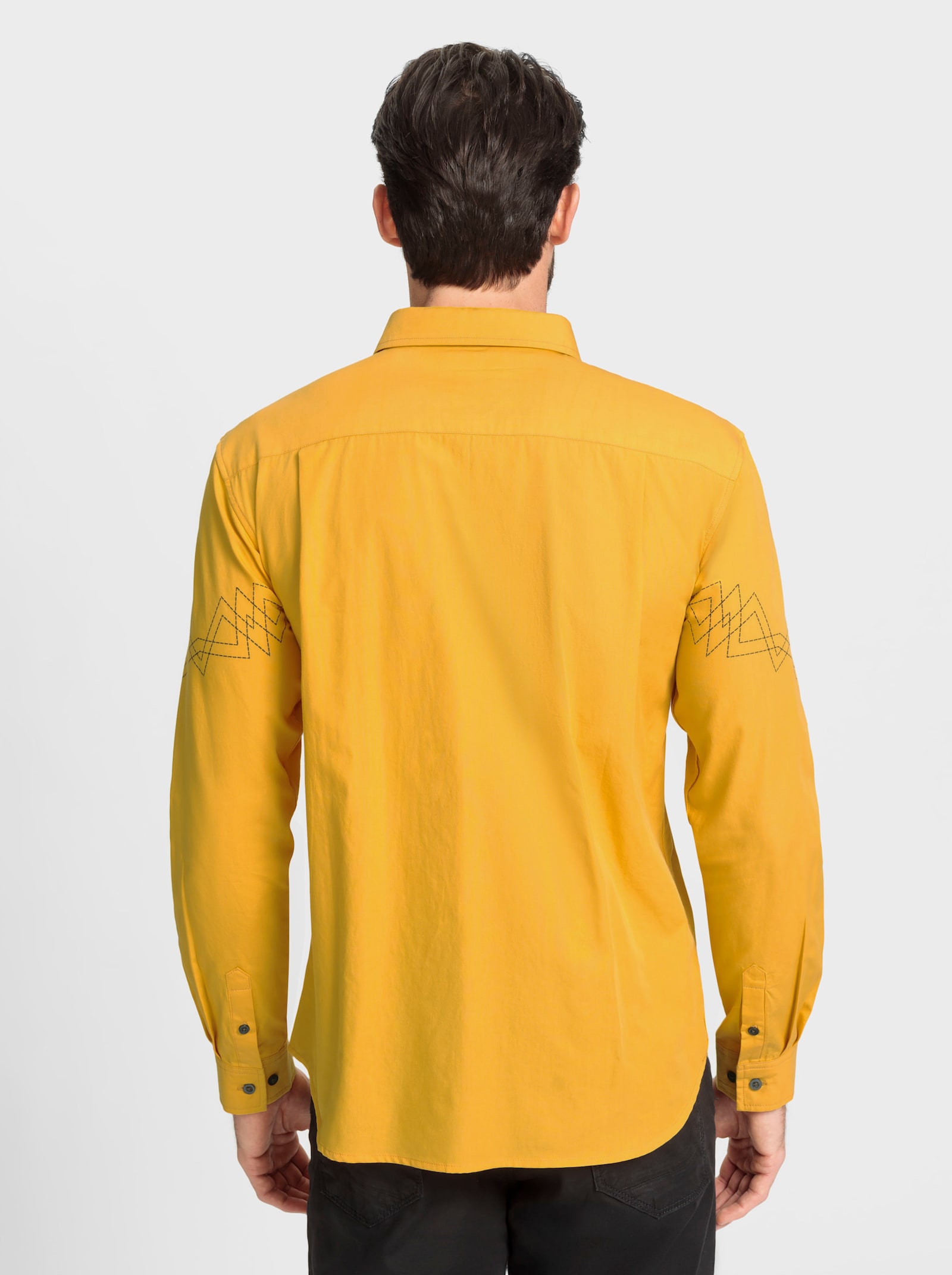 Catamaran Langarmhemd aus Baumwolle, mit Druck - ocker