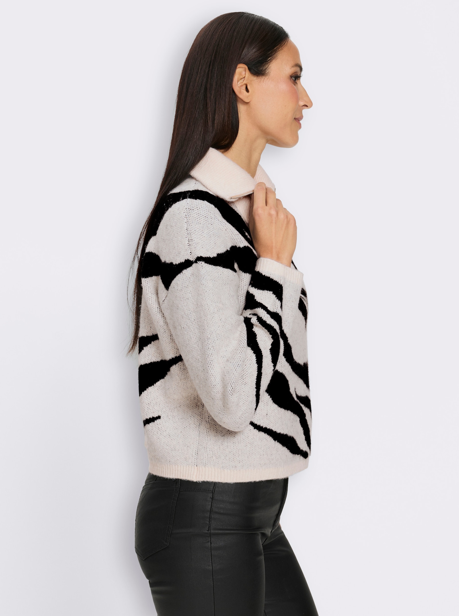 heine Troyer im Zebra-Dessin - champagner-schwarz-gemustert