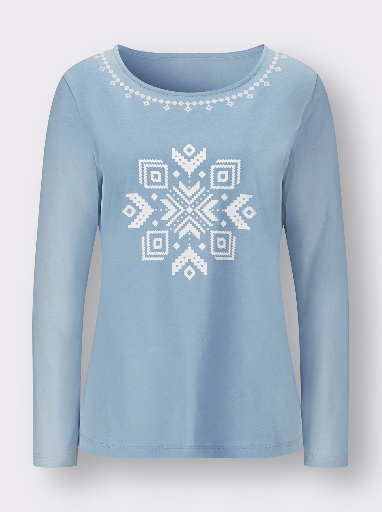 Langarmshirt - bleu-weiss