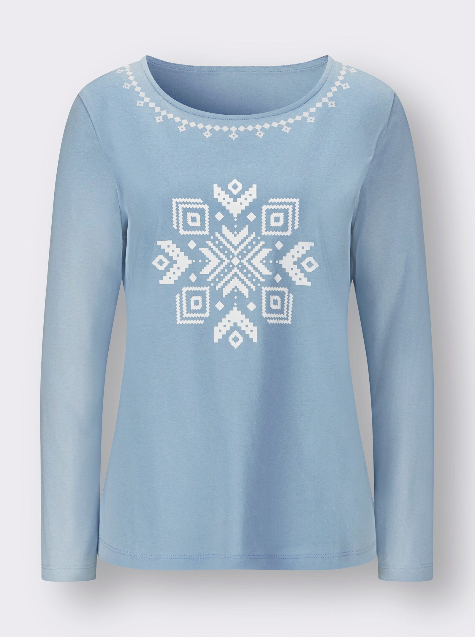 Langarmshirt im Norweger-Look - bleu-weiß