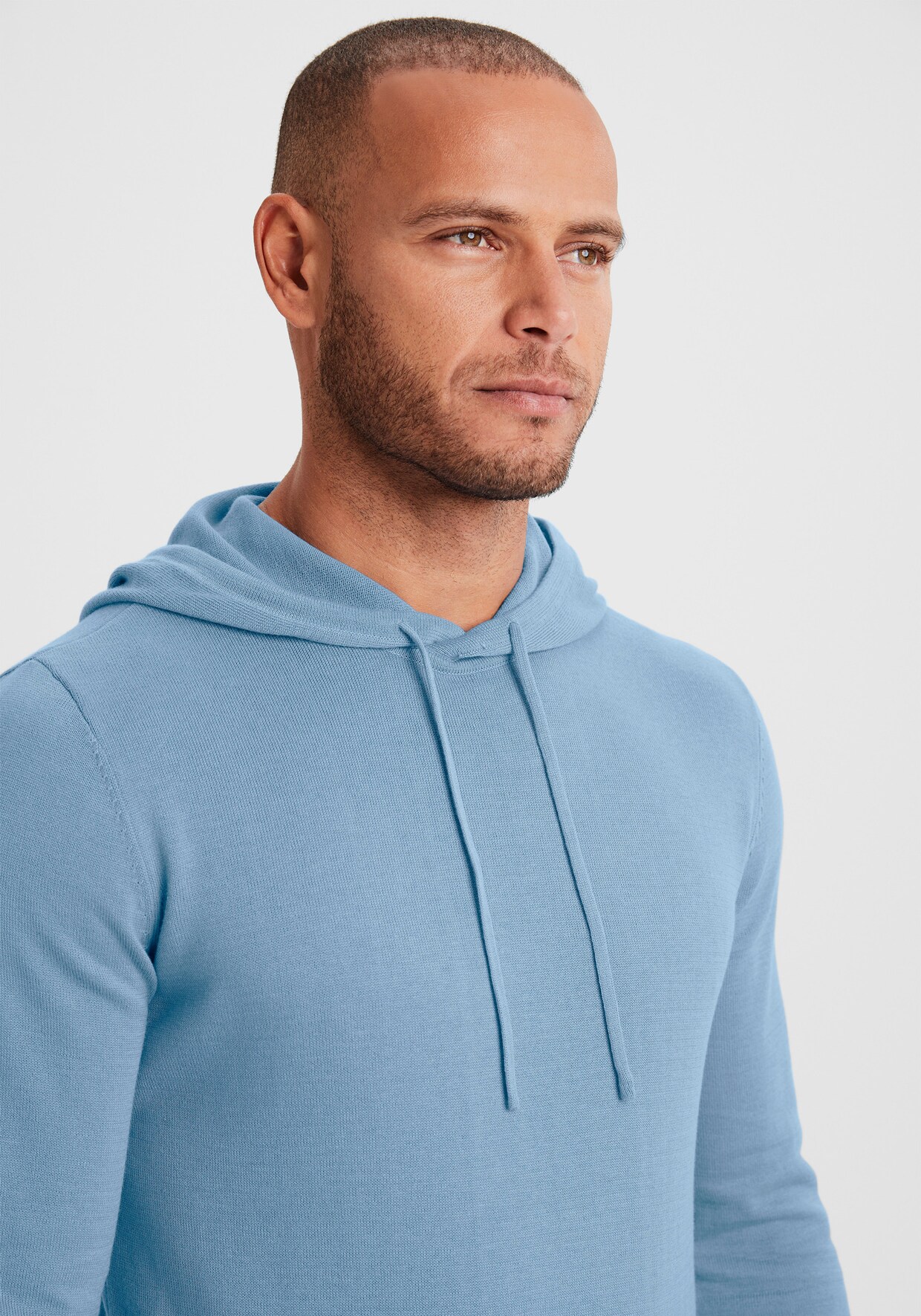 H.I.S Tricotvest - blauw gemêleerd