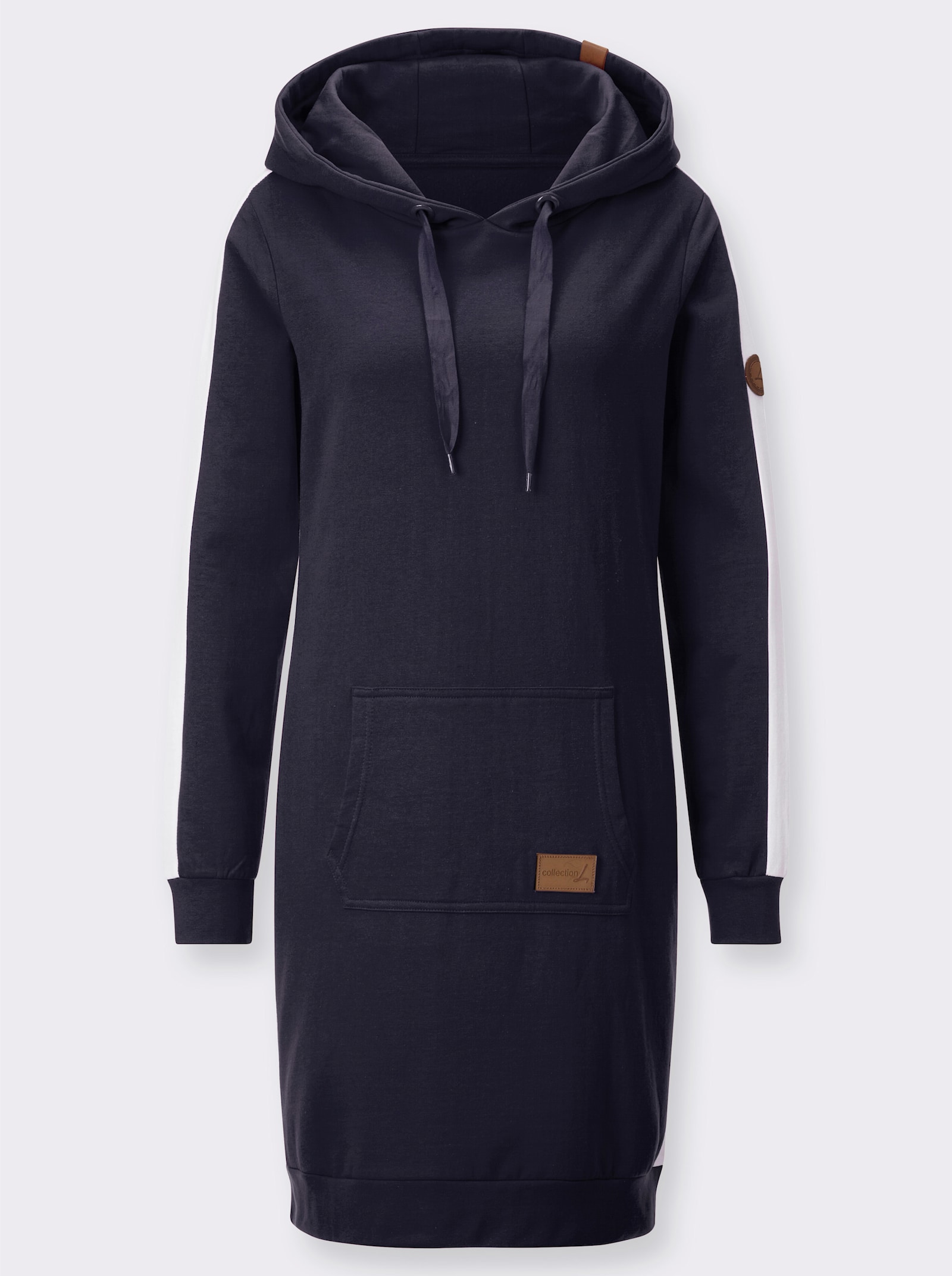 Shirtkleid mit angerauter Innenseite - marine