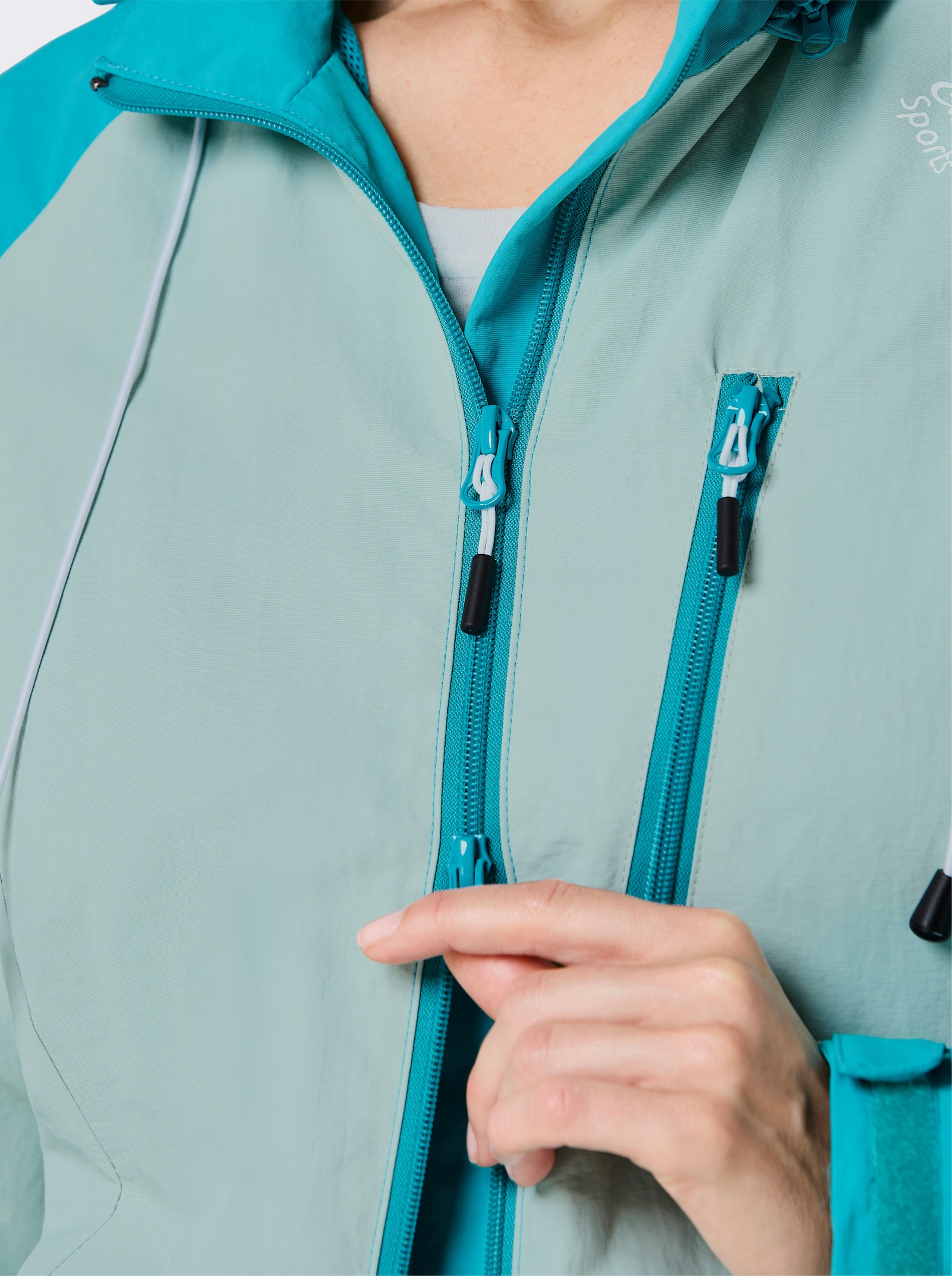 Catamaran Sports Funktionsjacke mit 1 Reissverschluss-Innentasche - kalkmint-türkis