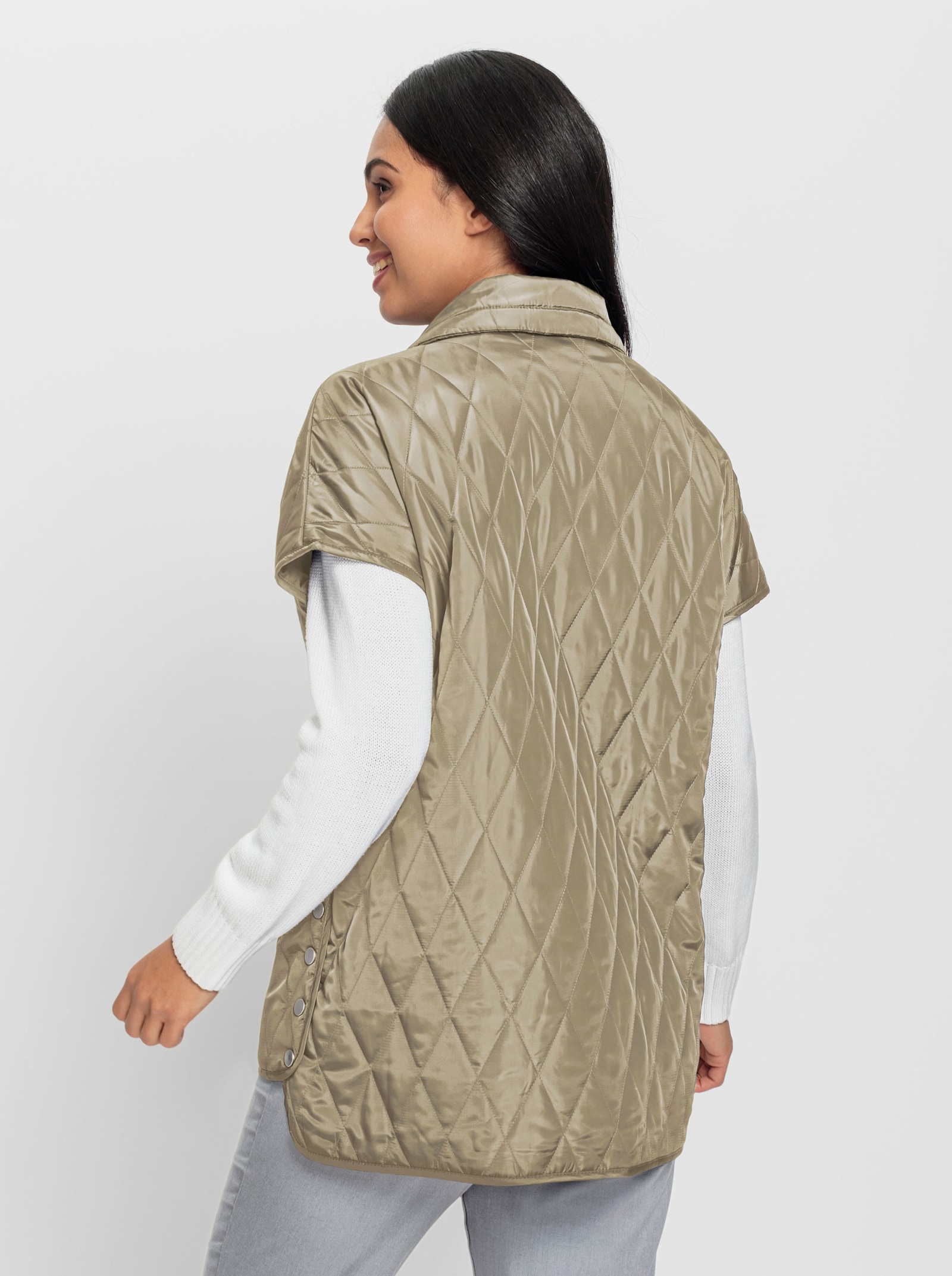 Weste mit Rautensteppung - schlamm