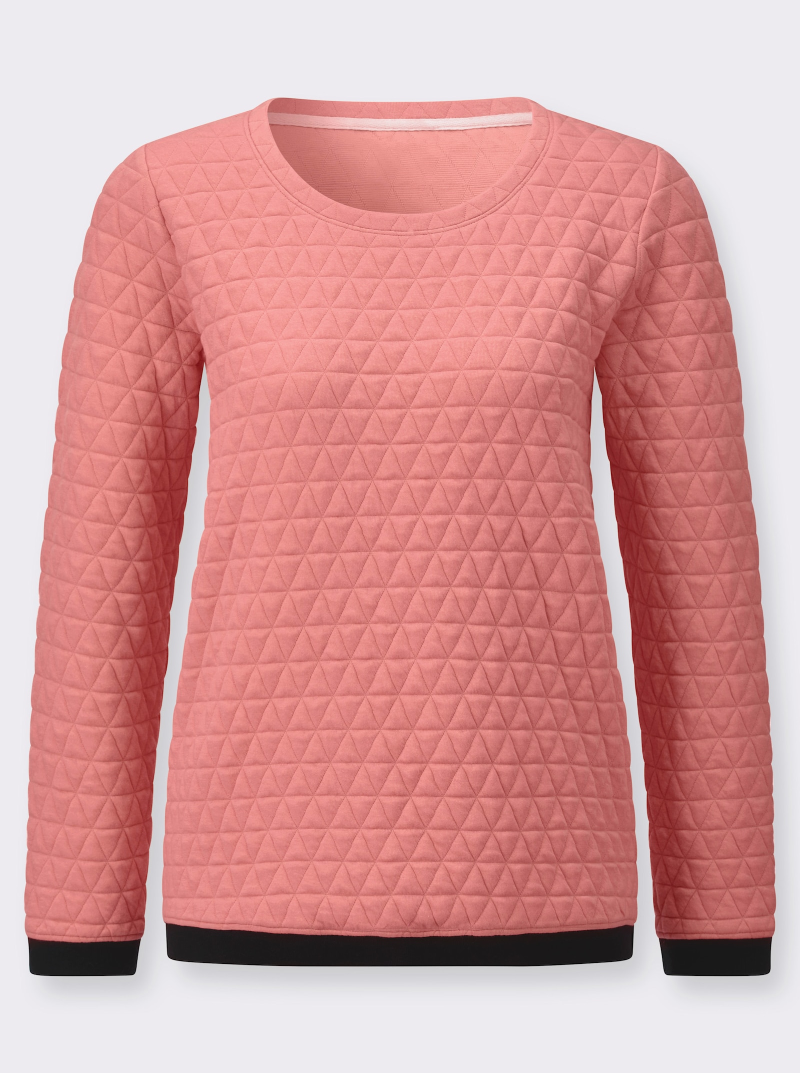 Rundhalsshirt im Jacquard-Muster - flamingo