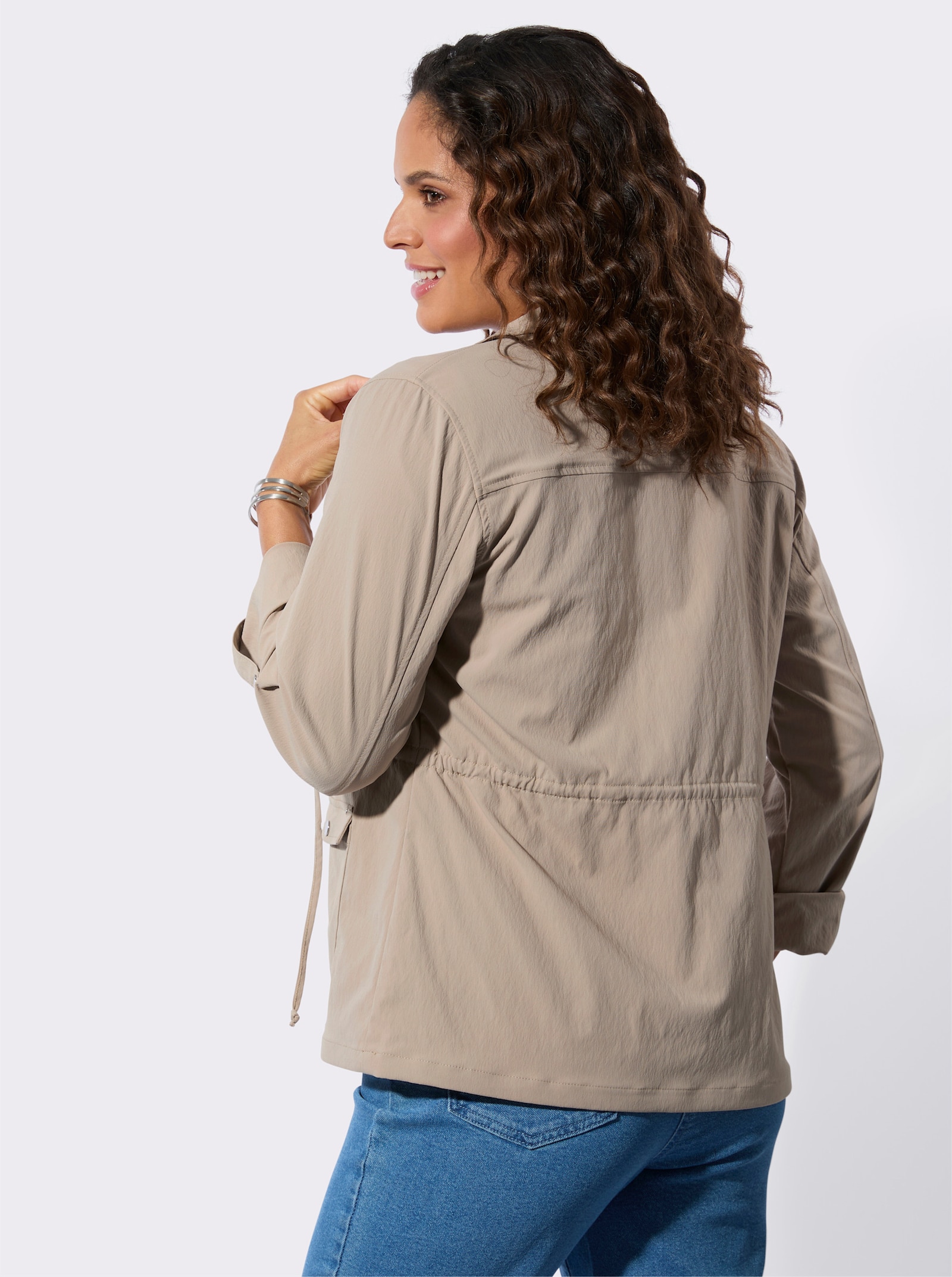 Blusenblazer mit Tunnelzug in der Taille - sesam