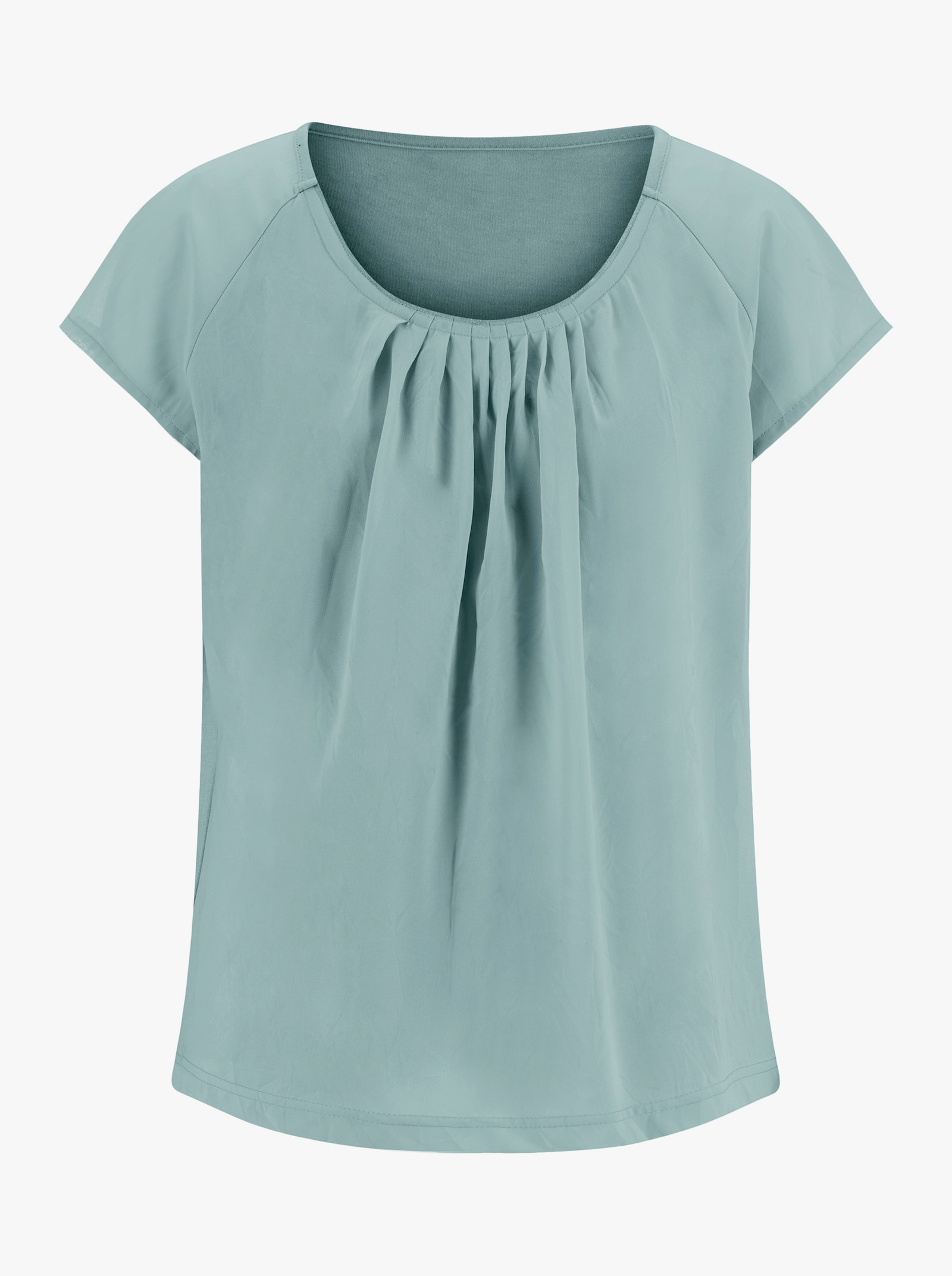 Blusenshirt im Material-Mix - mint