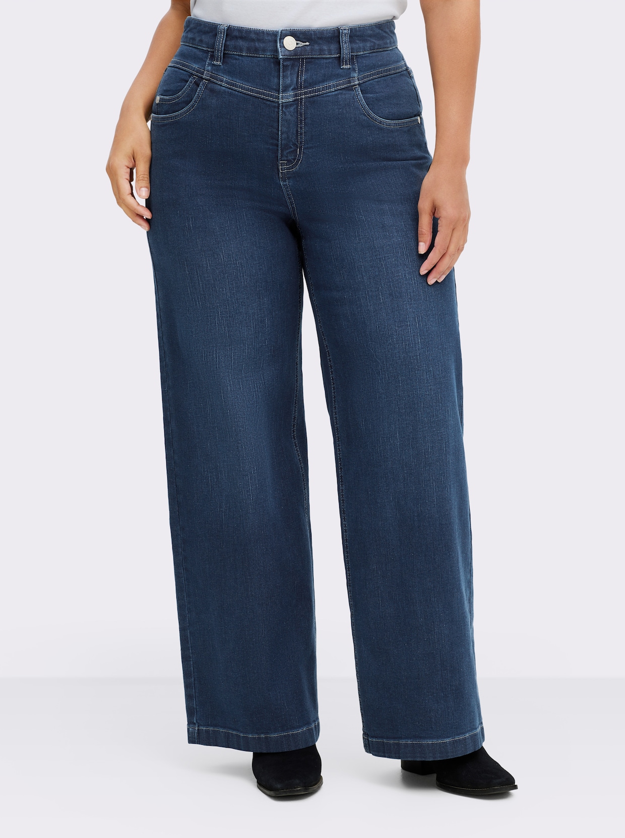 sheego Jeans - blue-stone-washed
