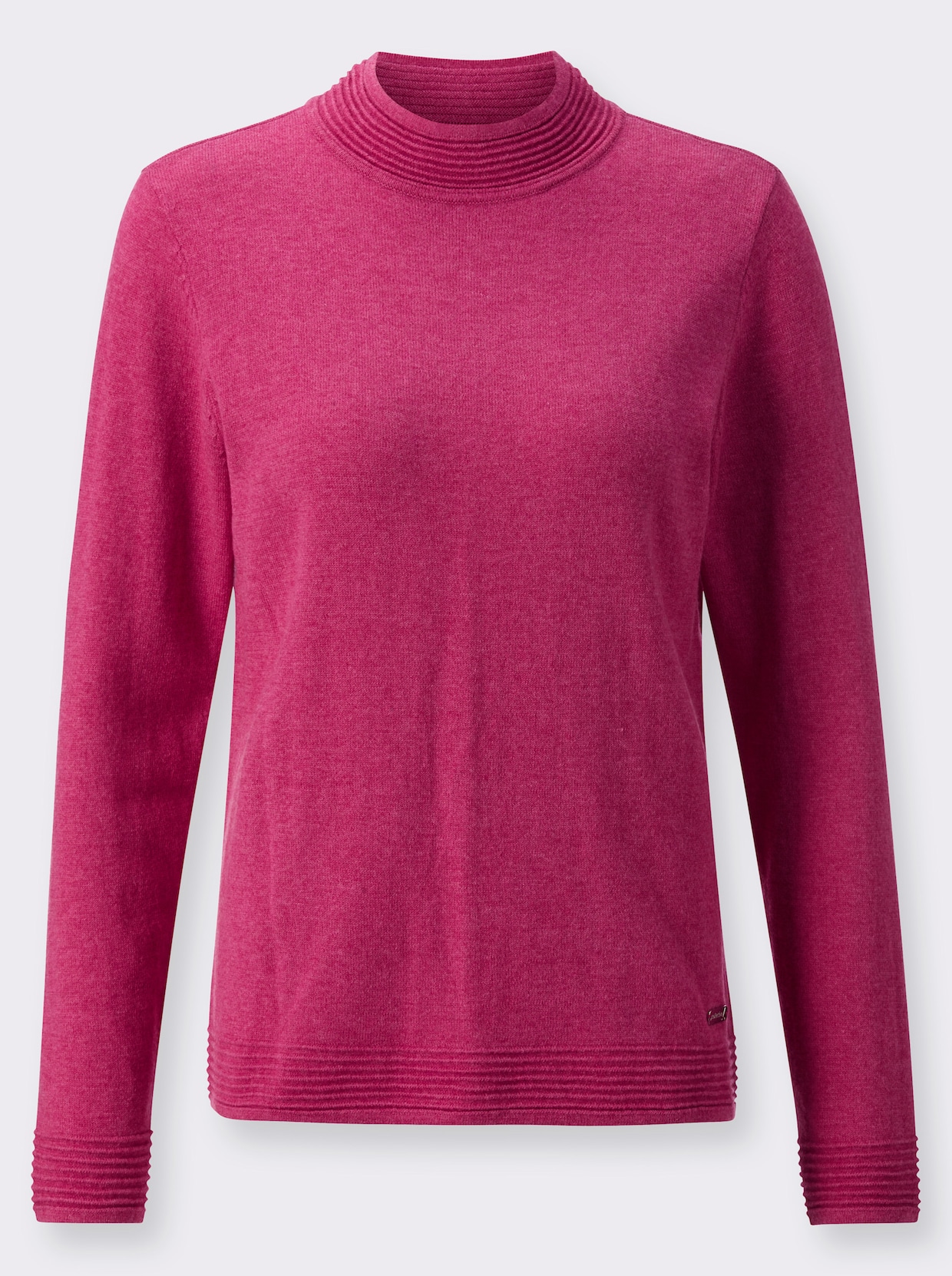 Stehkragen-Pullover - fuchsia-meliert