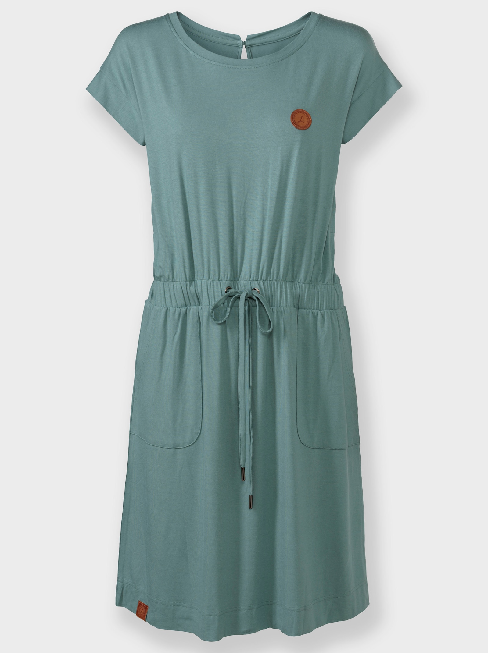 Jerseykleid im Viskose-Mix - jade