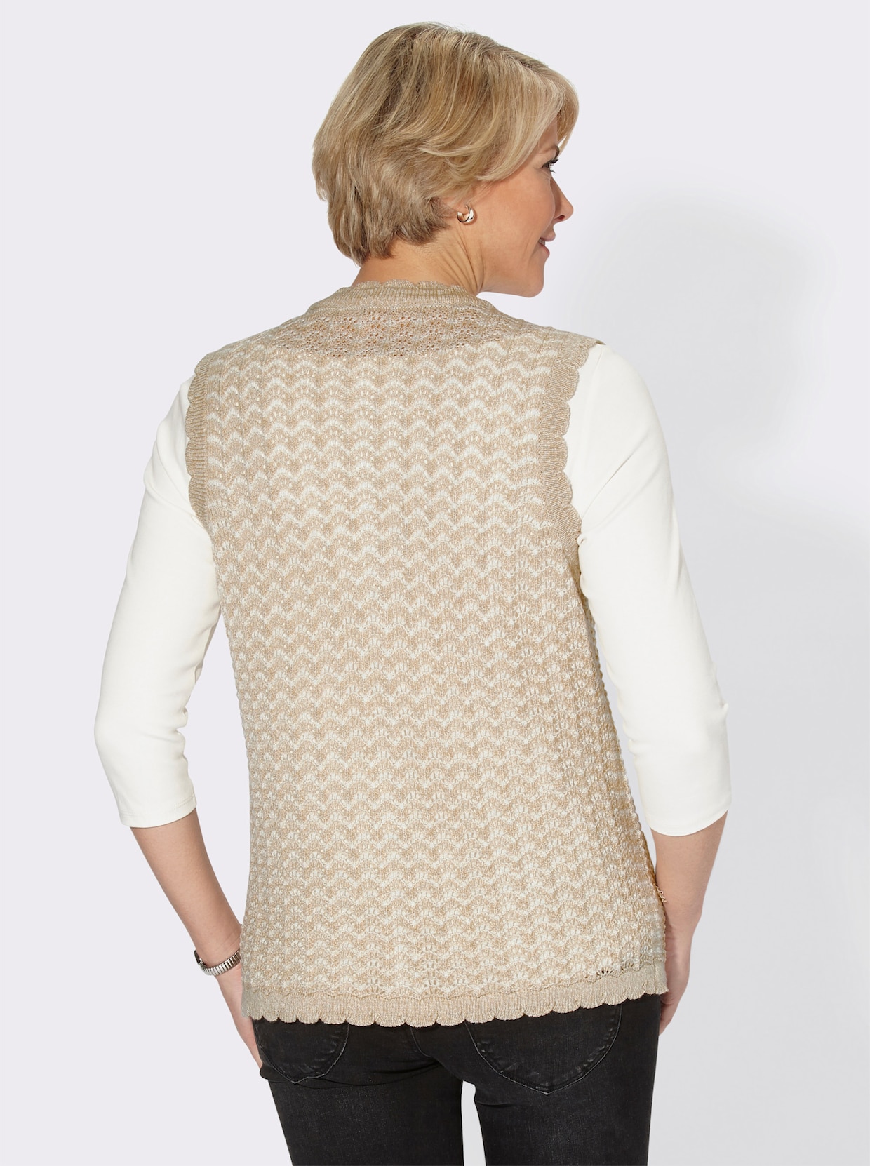 Vest - beige gemêleerd