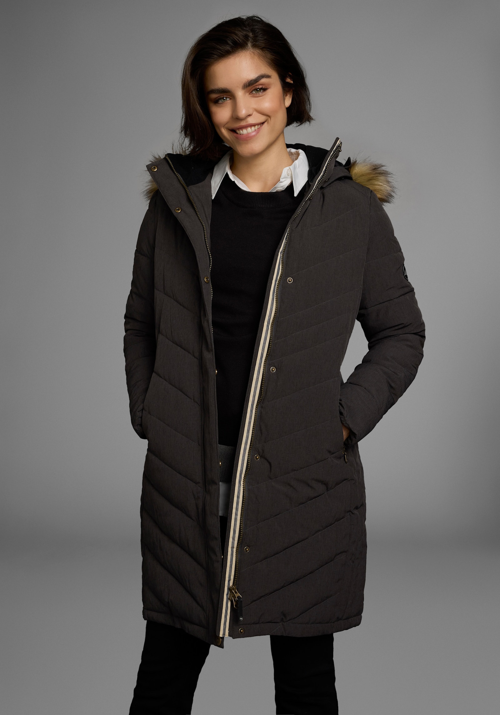 Polarino Steppmantel - anthrazit