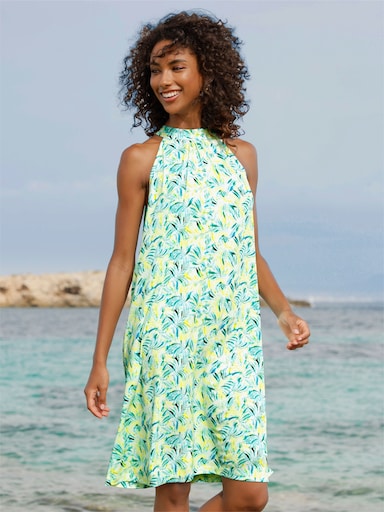 heine Jerseykleid - limone-türkis-bedruckt
