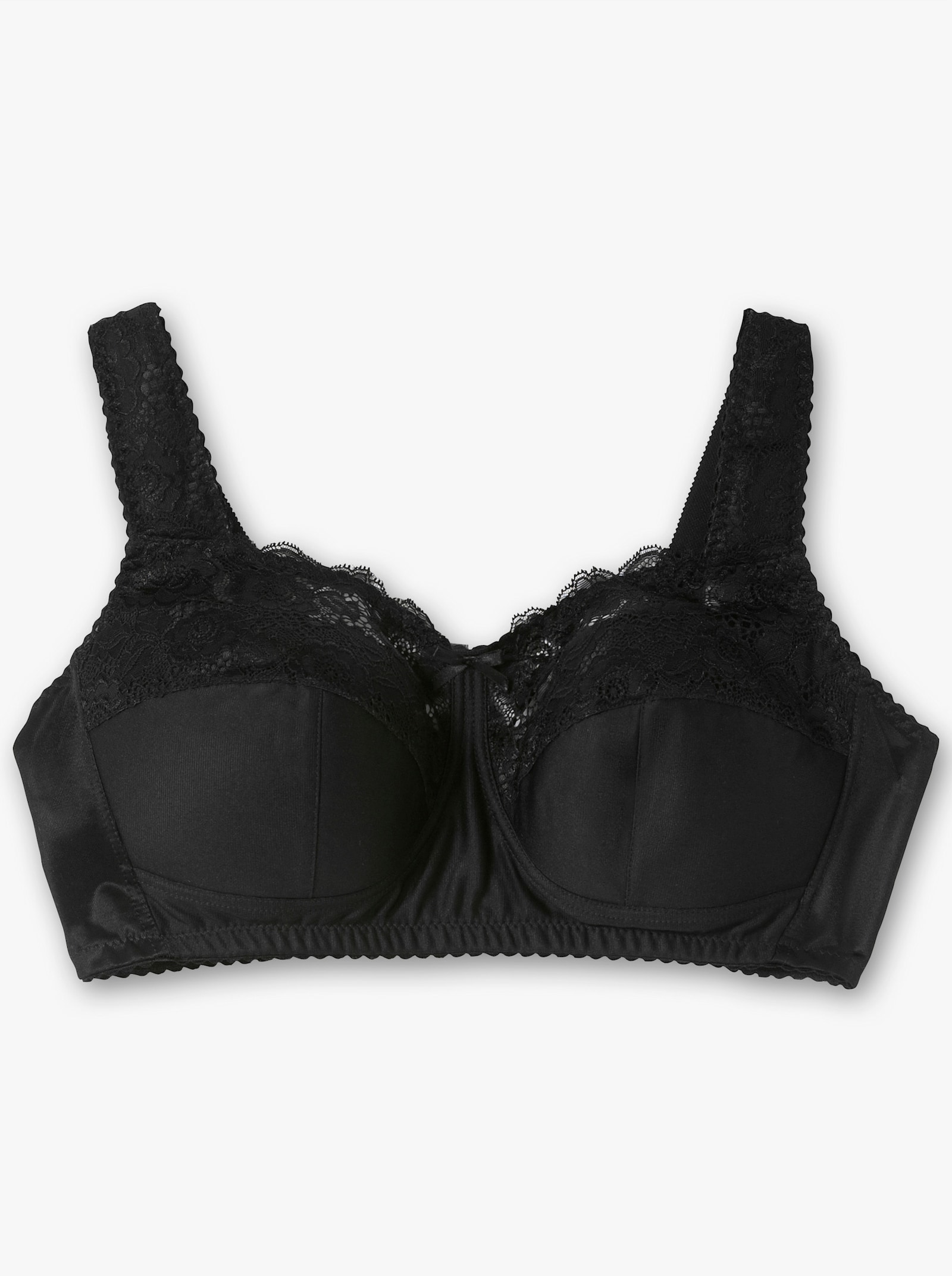 sheego Bügelloser BH mit Spitze, wattierte Cups - schwarz