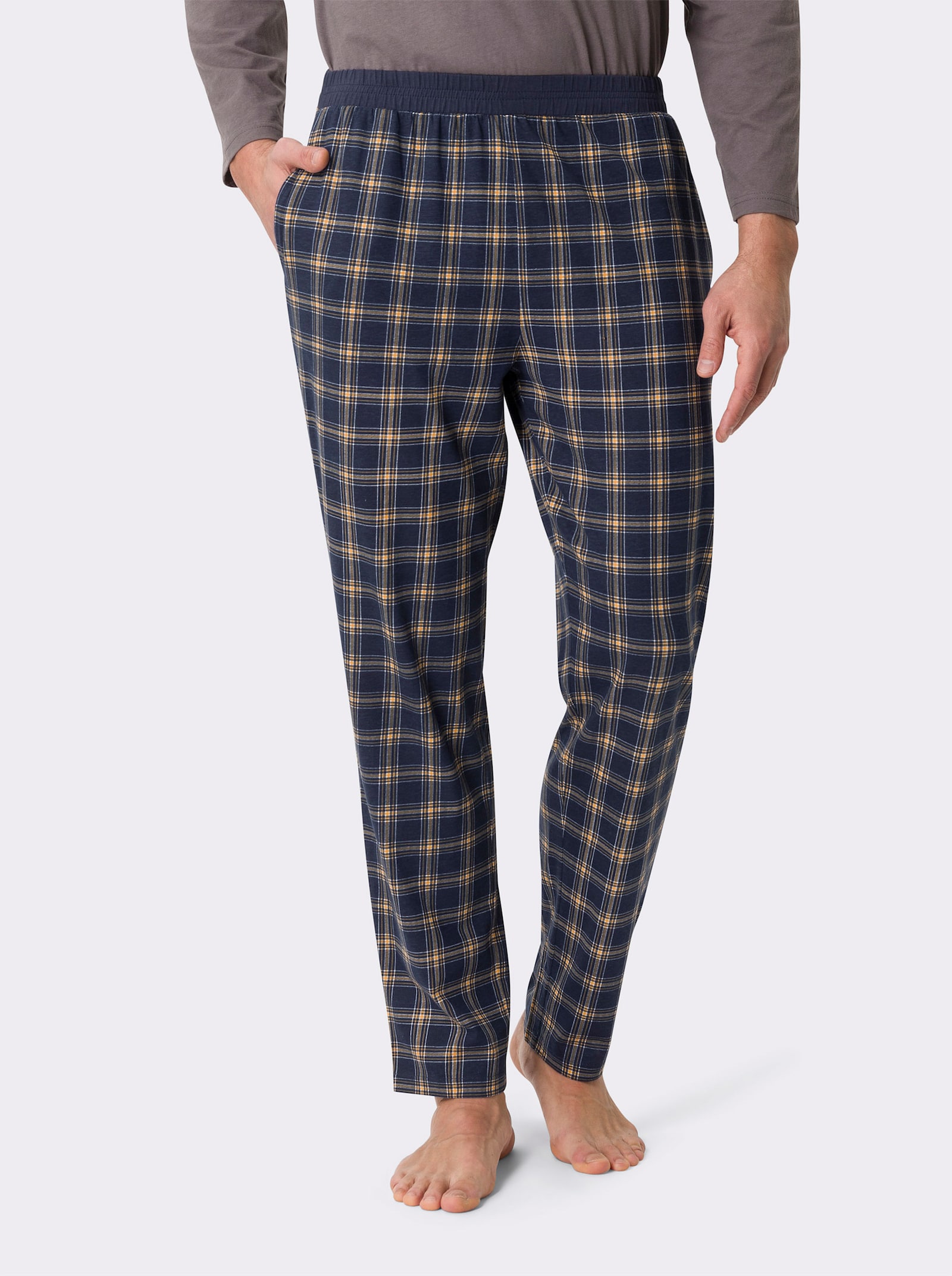 Schlafanzug-Hose - marine-kariert