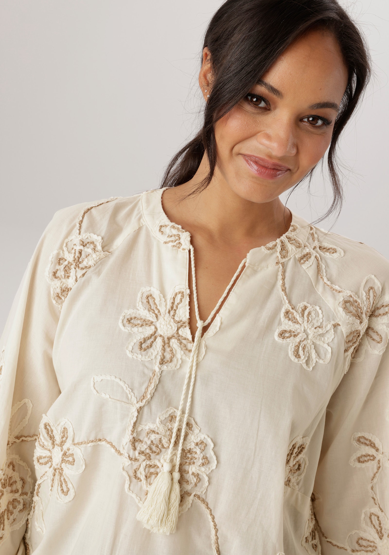 Aniston PLUS Schlupfbluse - natur - braun