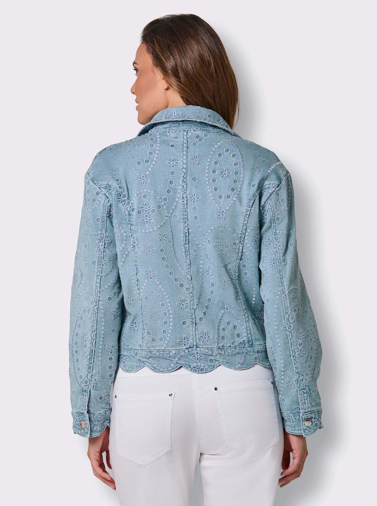 CREATION L PREMIUM Jeansjacke mit Stickerei - blue-bleached