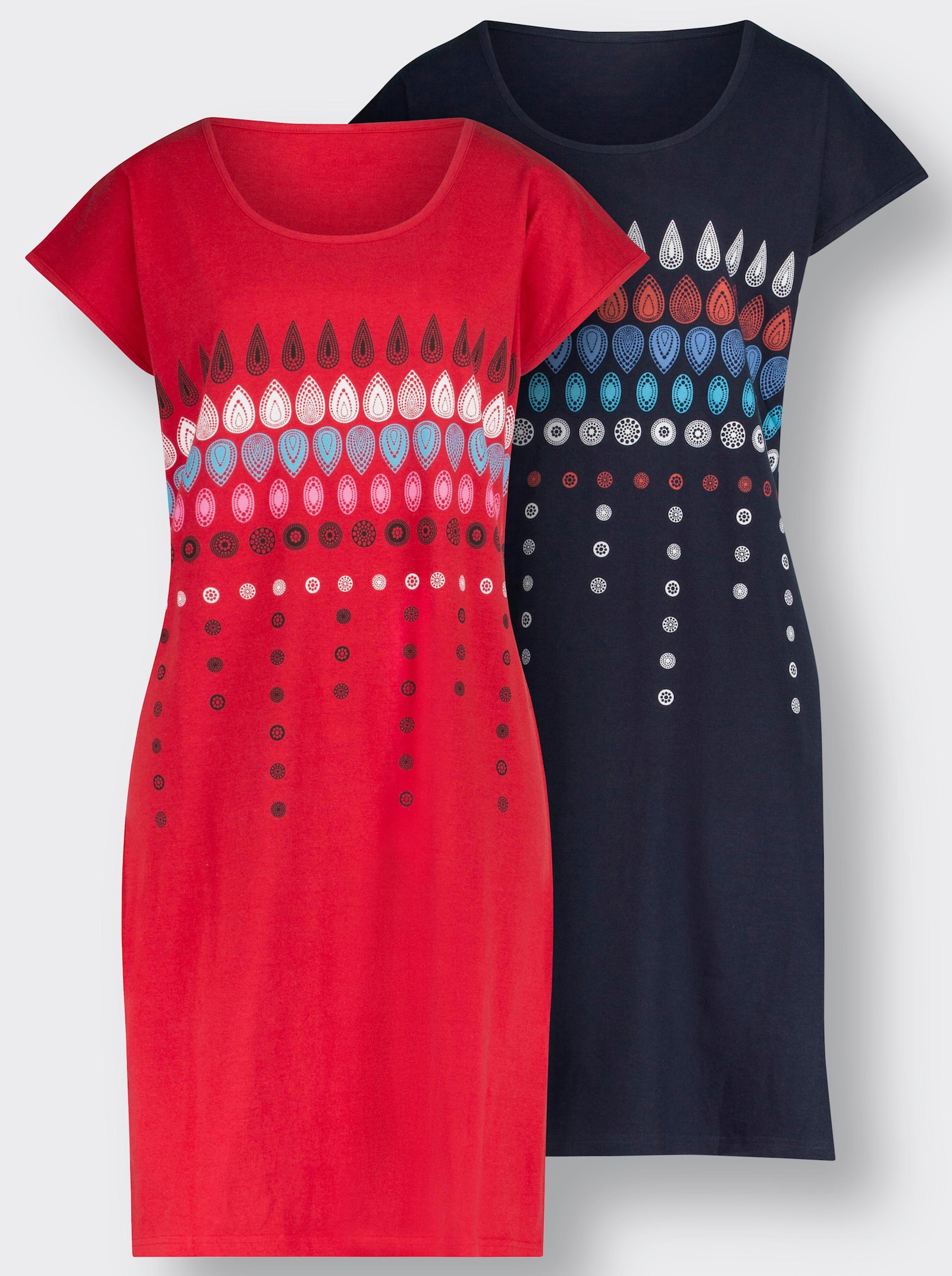 Top Ten Sommerkleid im Doppelpack - marine + rot