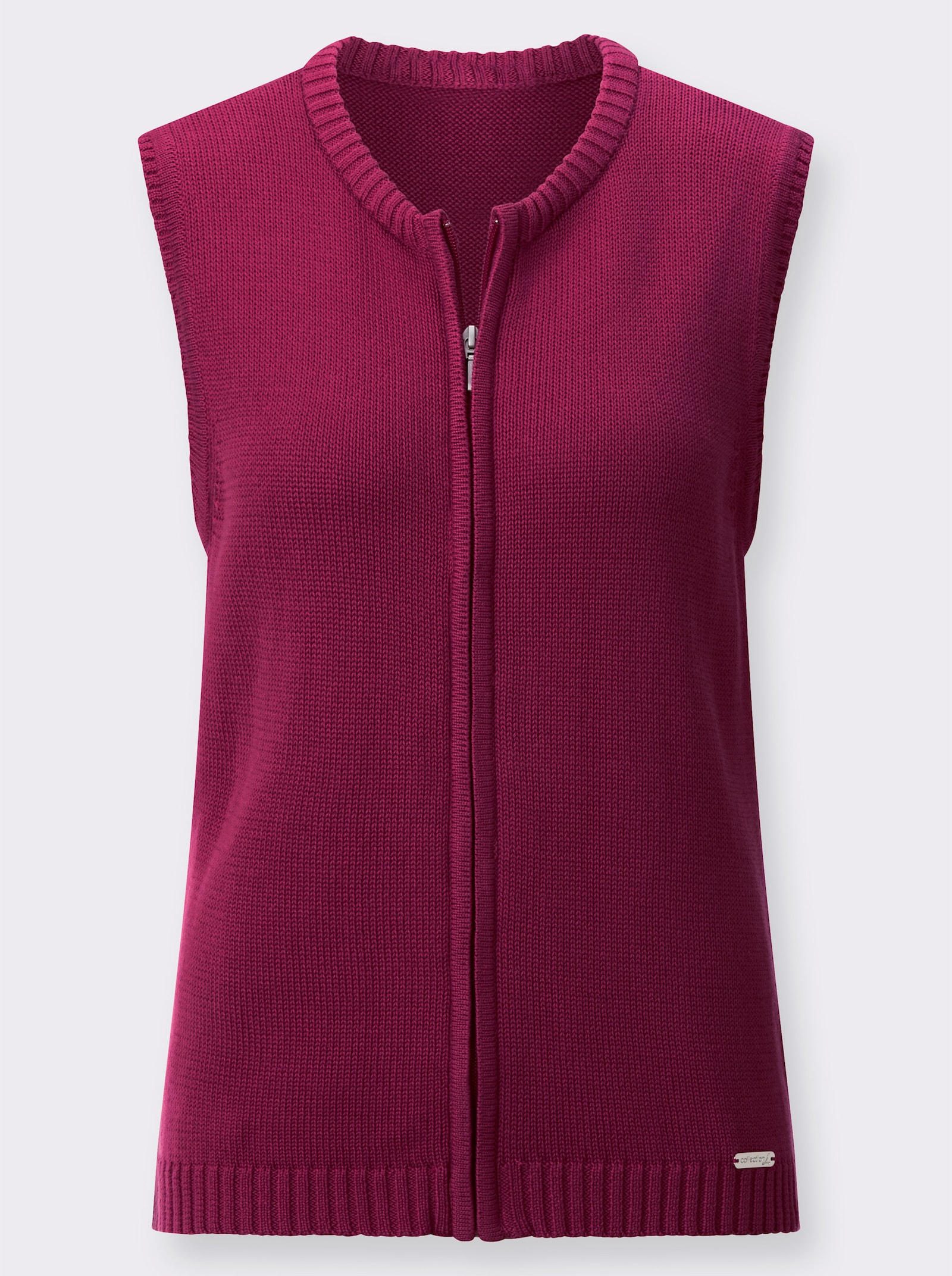 Gilet en tricot à glissière - fuchsia