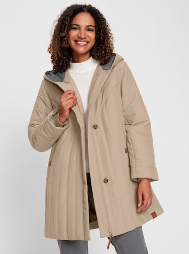 Jacke im Steppmuster-Mix, wärmend - beige-steingrau
