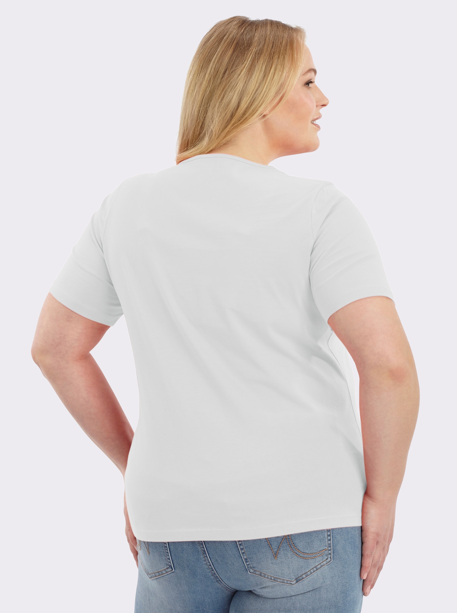 Kurzarmshirt aus reiner Baumwolle - weiß