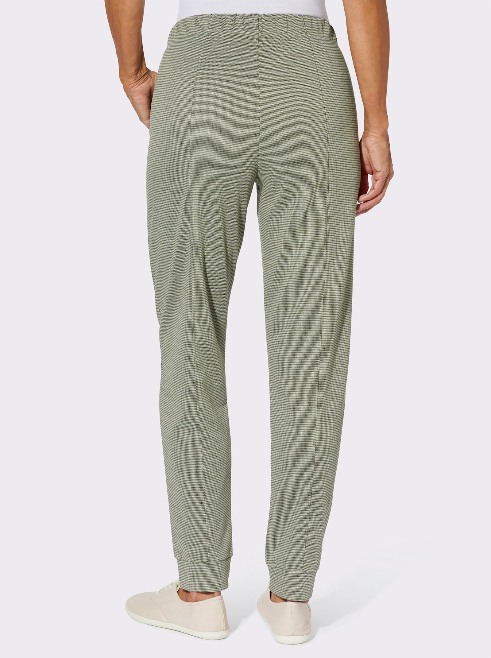 Jerseyhose in Melange-Optik - oliv-ecru-meliert