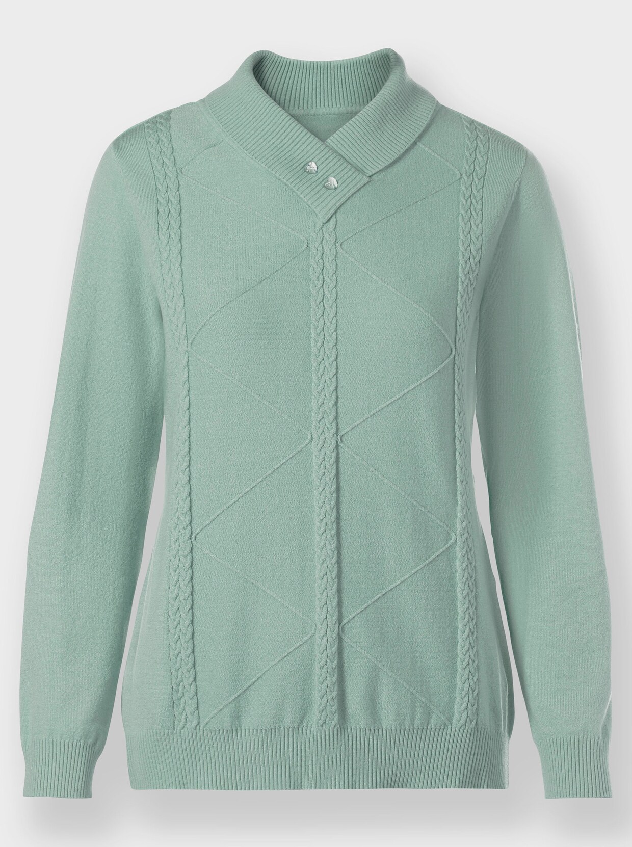 Pullover met sjaalkraag - kalkmint